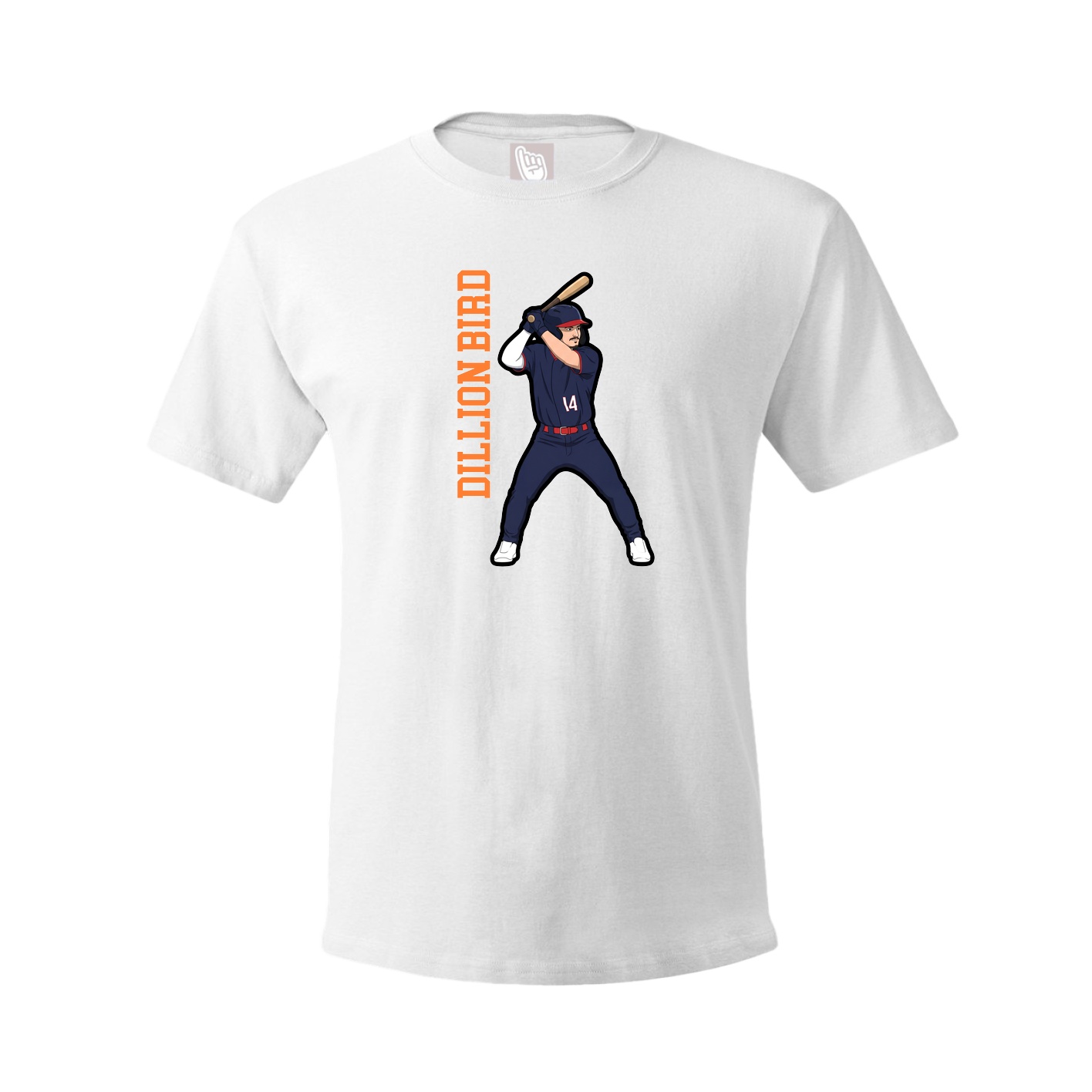 Tee — Name Vertical in White
