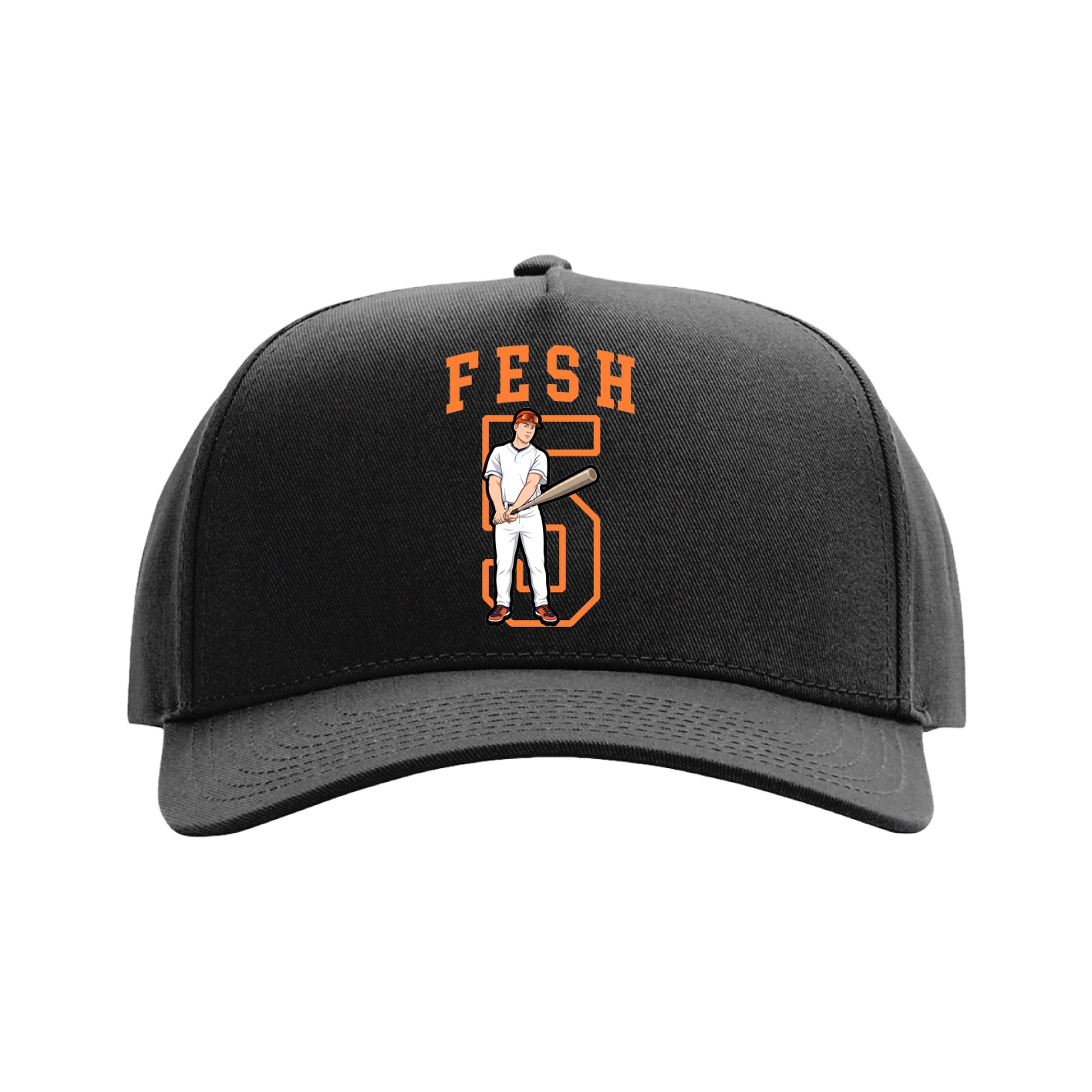 Full Fabric Five-Panel Champ Cap — Shirsey in Black