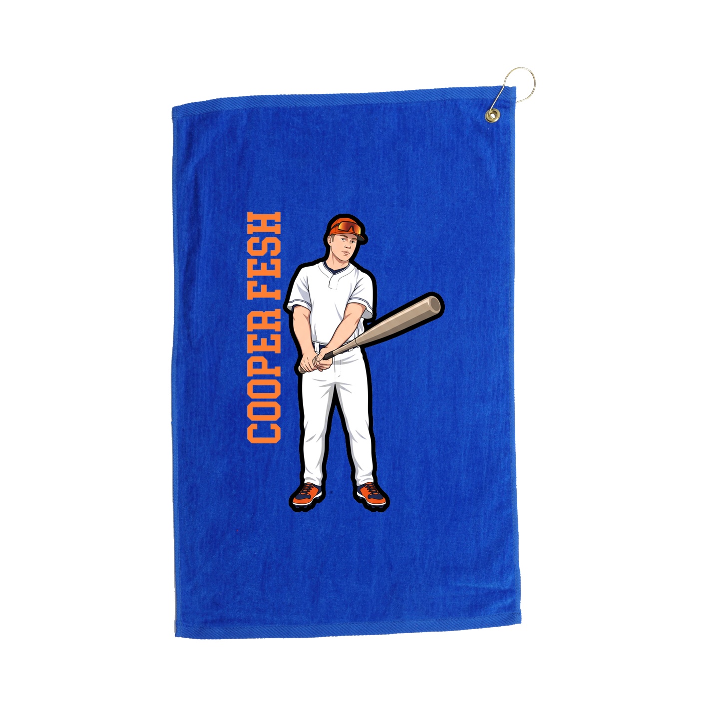 Golf Towel — Name Vertical in Royal