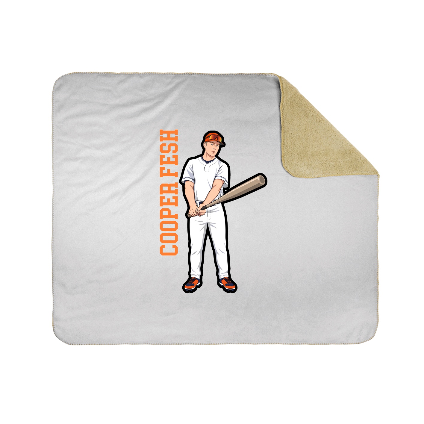 Throw Blanket — Name Vertical in White
