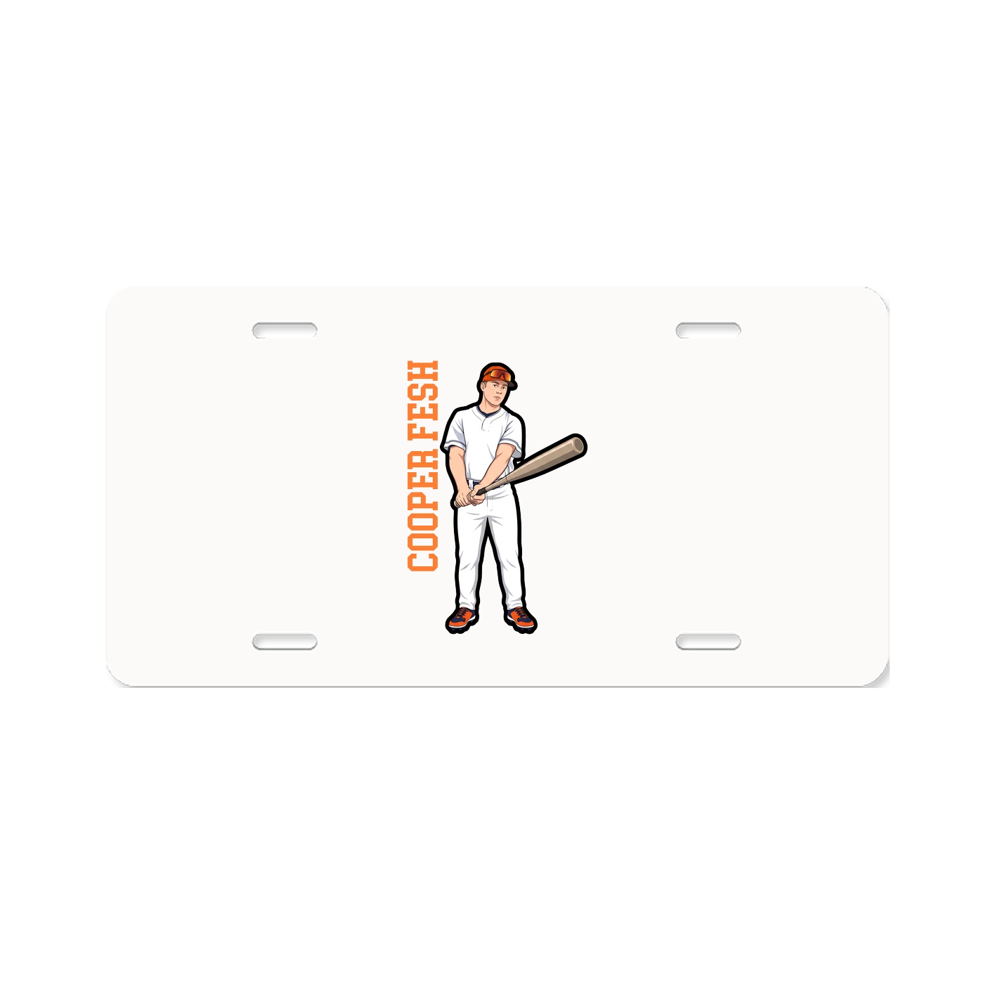 License Plate — Name Vertical in Classic