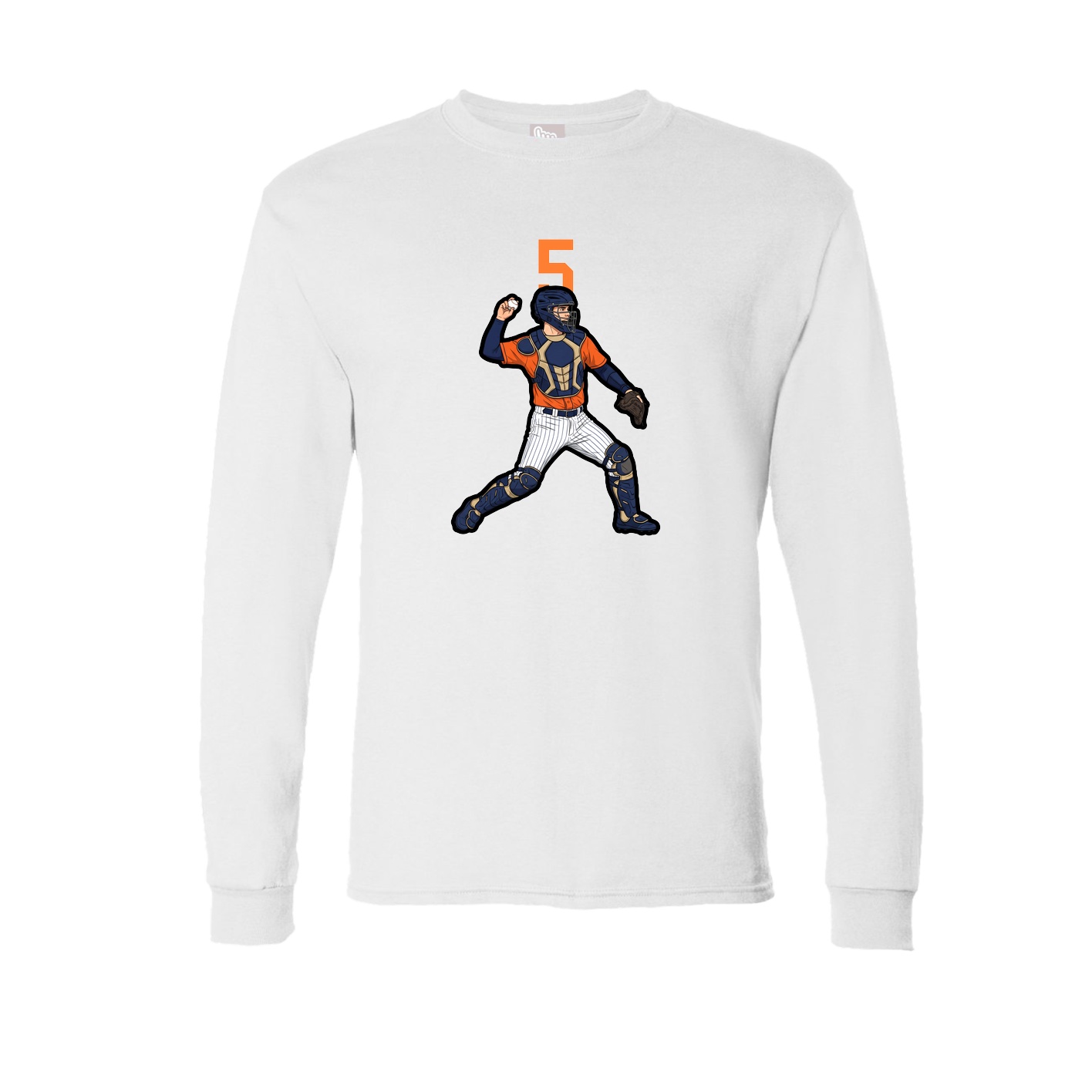Long Sleeve Tee — Number Top in White