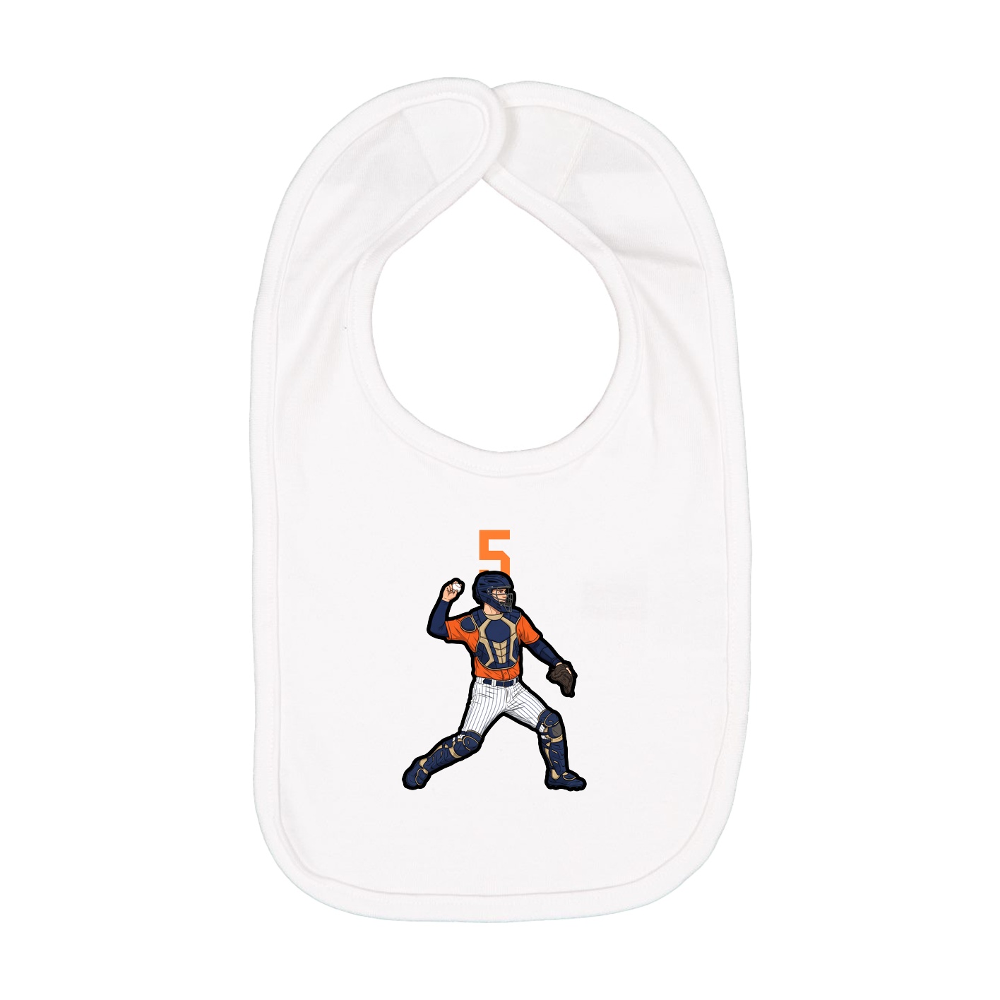 Infant Bib — Number Top in White