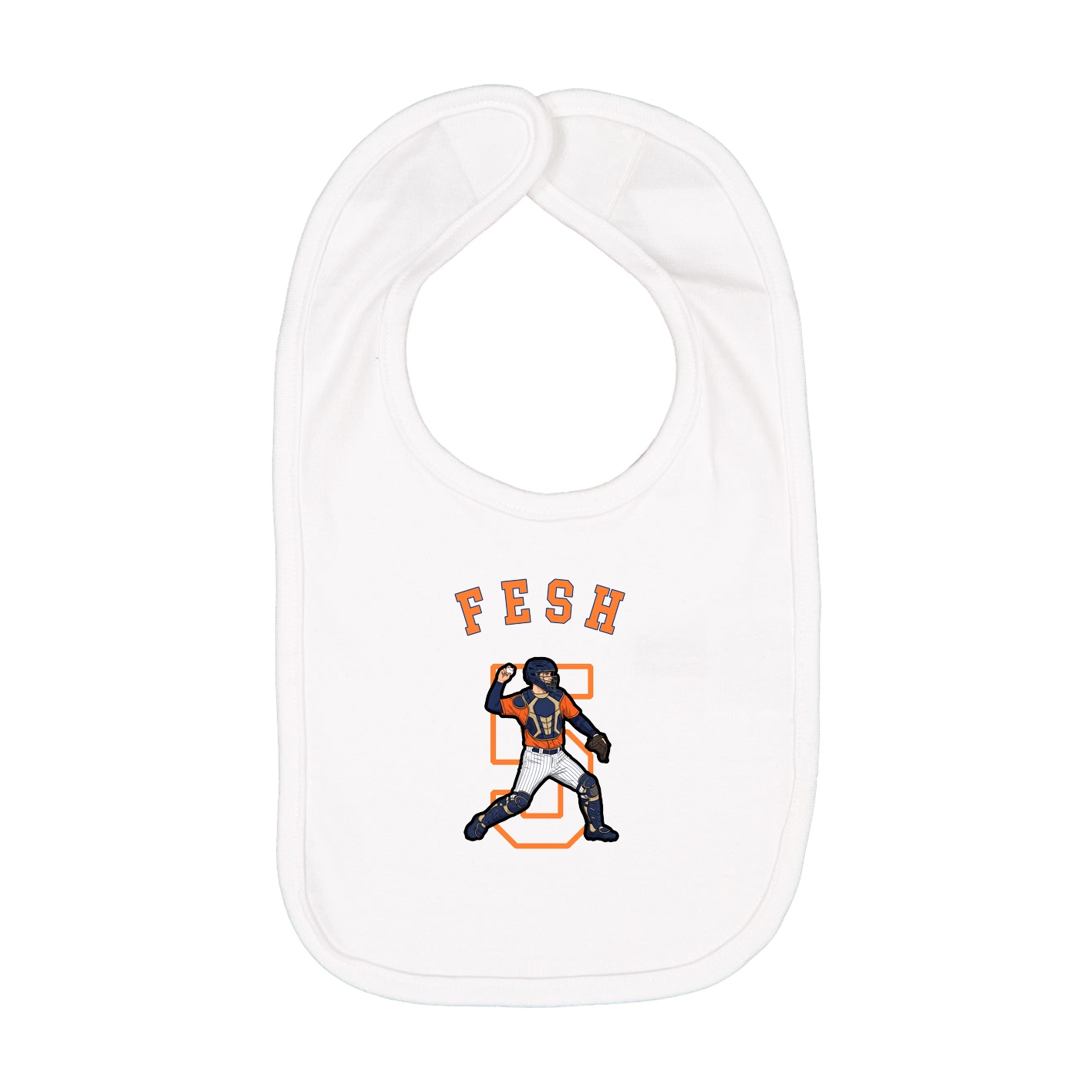 Infant Bib — Shirsey Arch in White