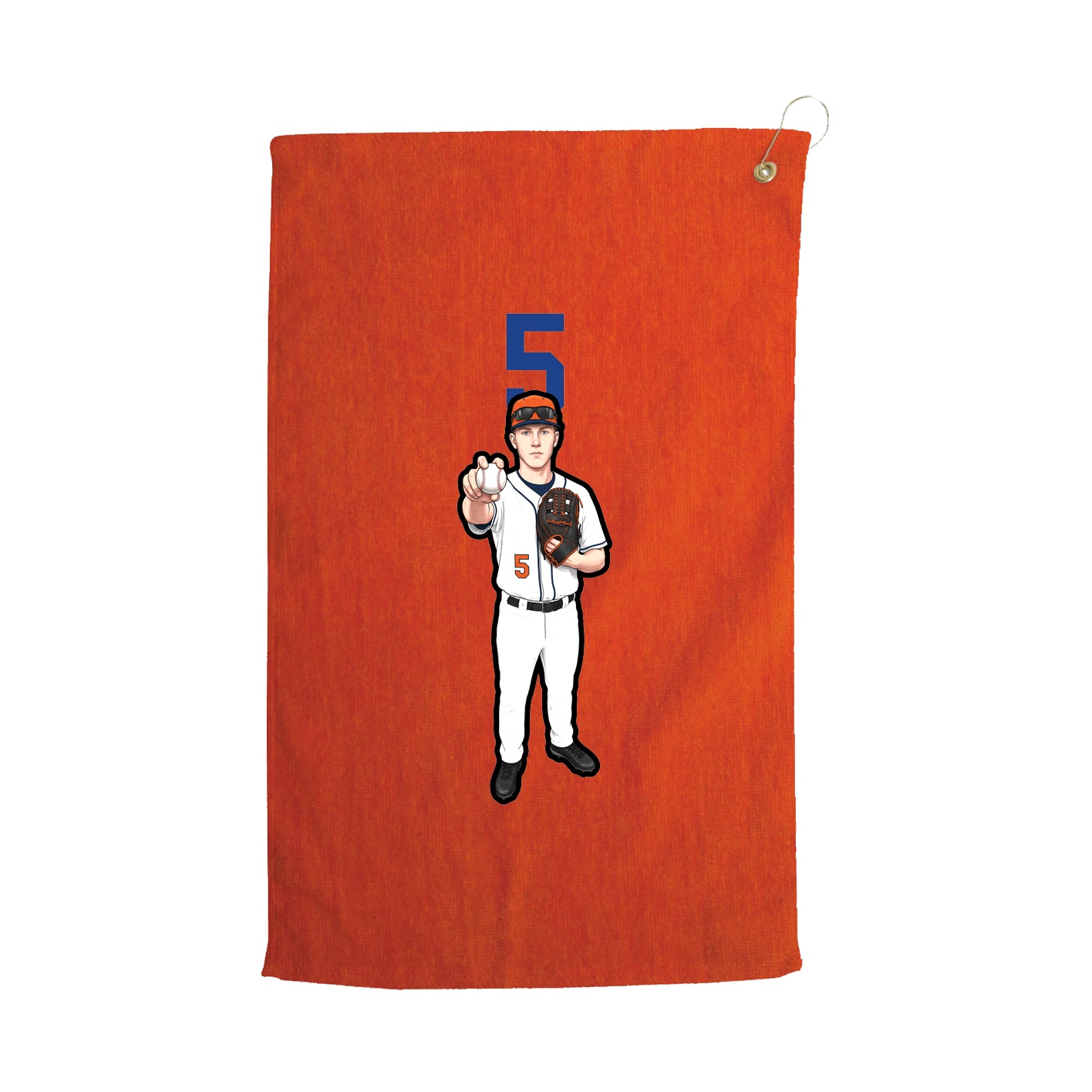 Golf Towel — Number Top in Orange