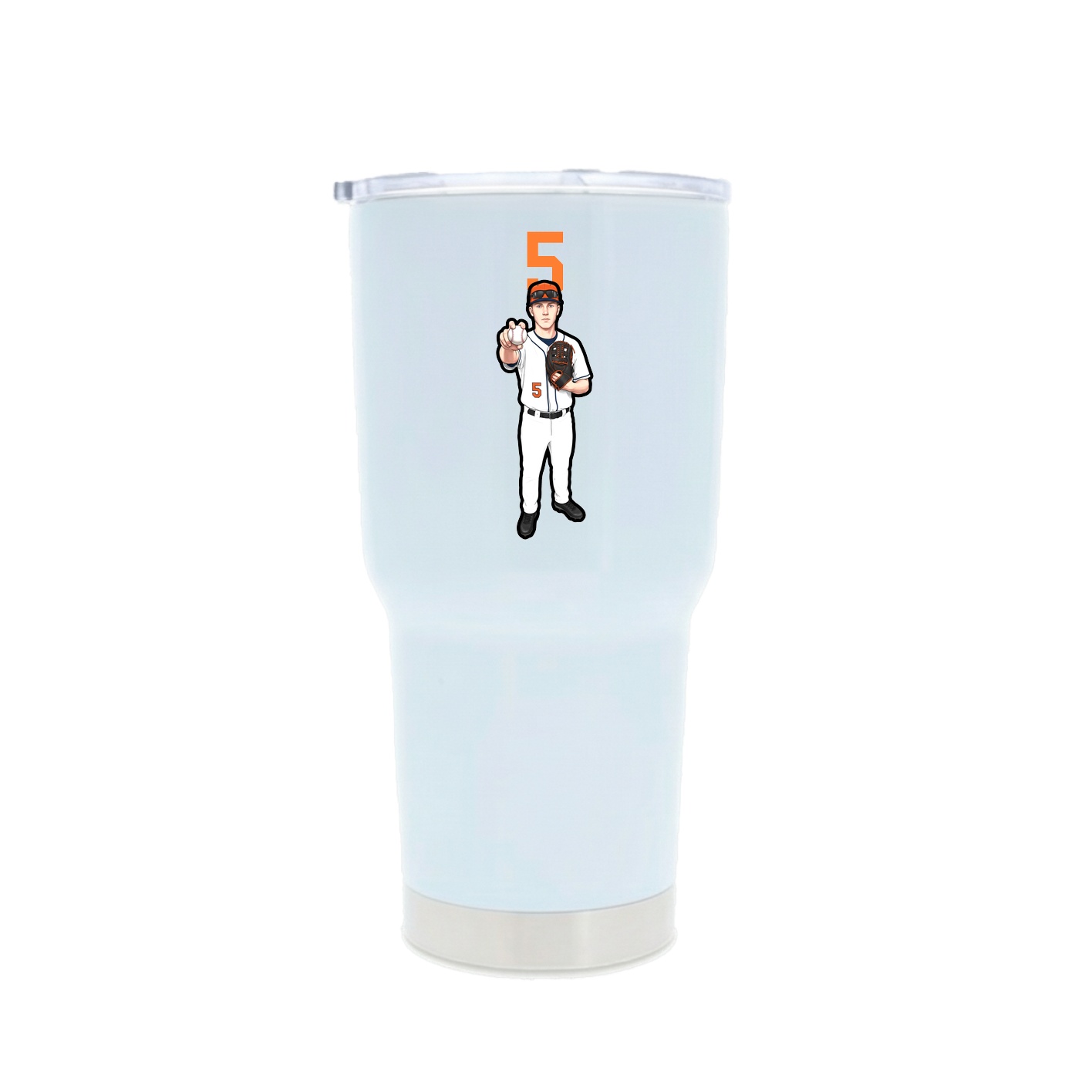 30oz Stainless Steel Tumbler — Number Top in White
