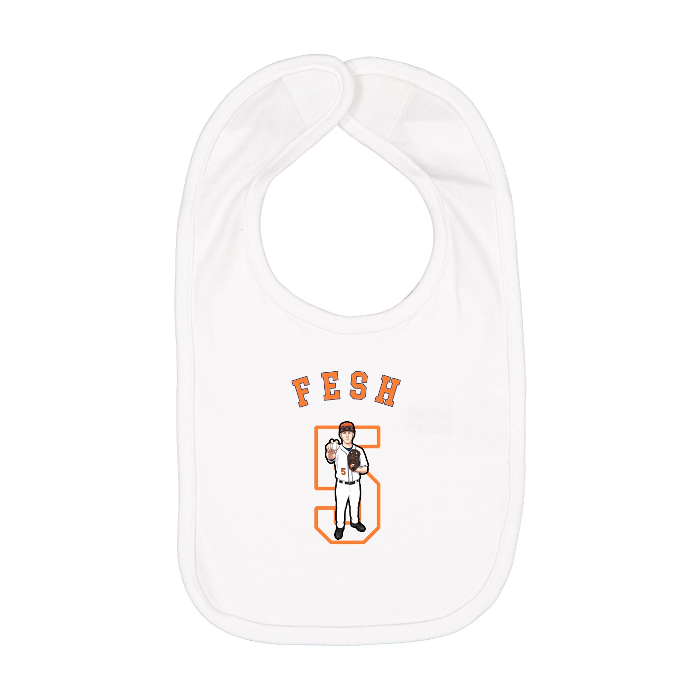 Infant Bib — Shirsey Arch in White
