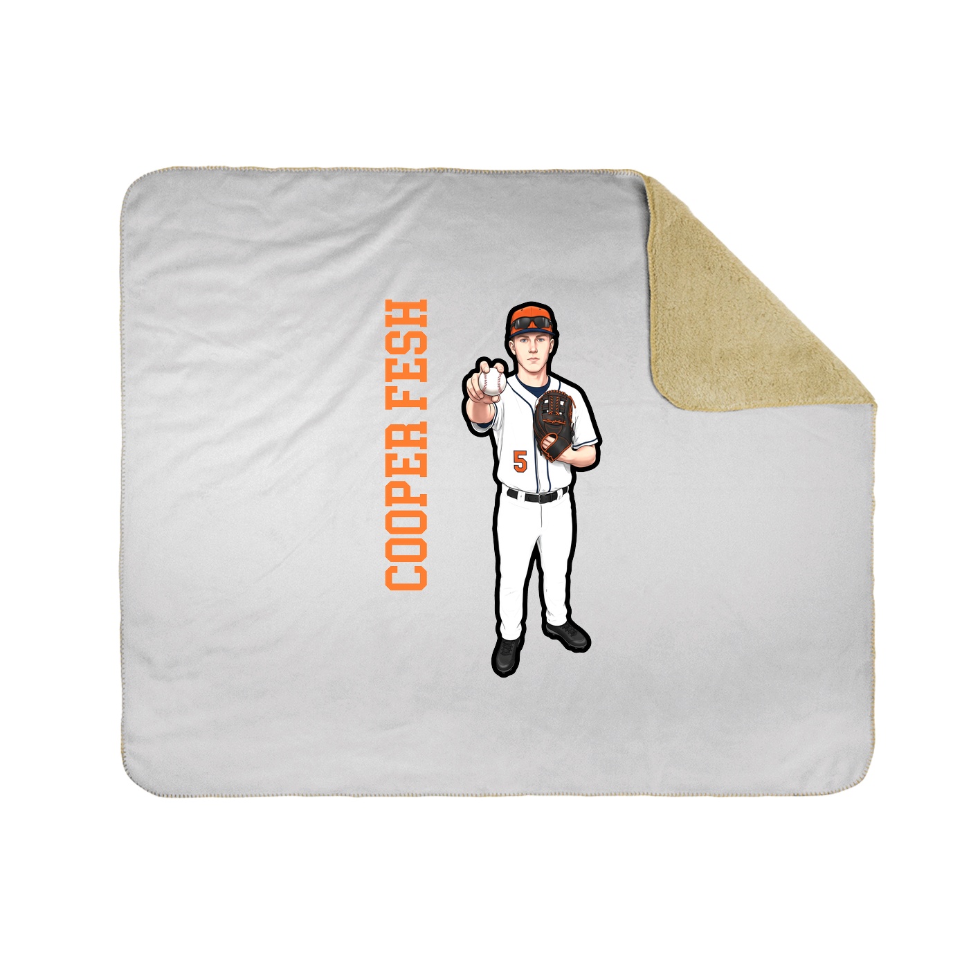 Throw Blanket — Name Vertical in White