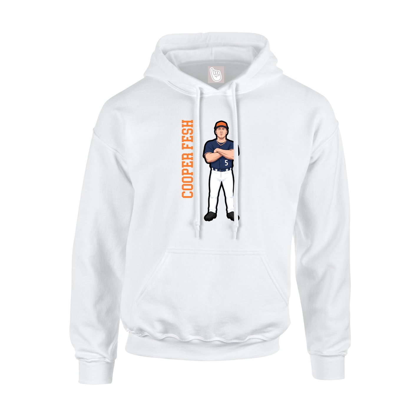 Youth Hoodie — Name Vertical in White