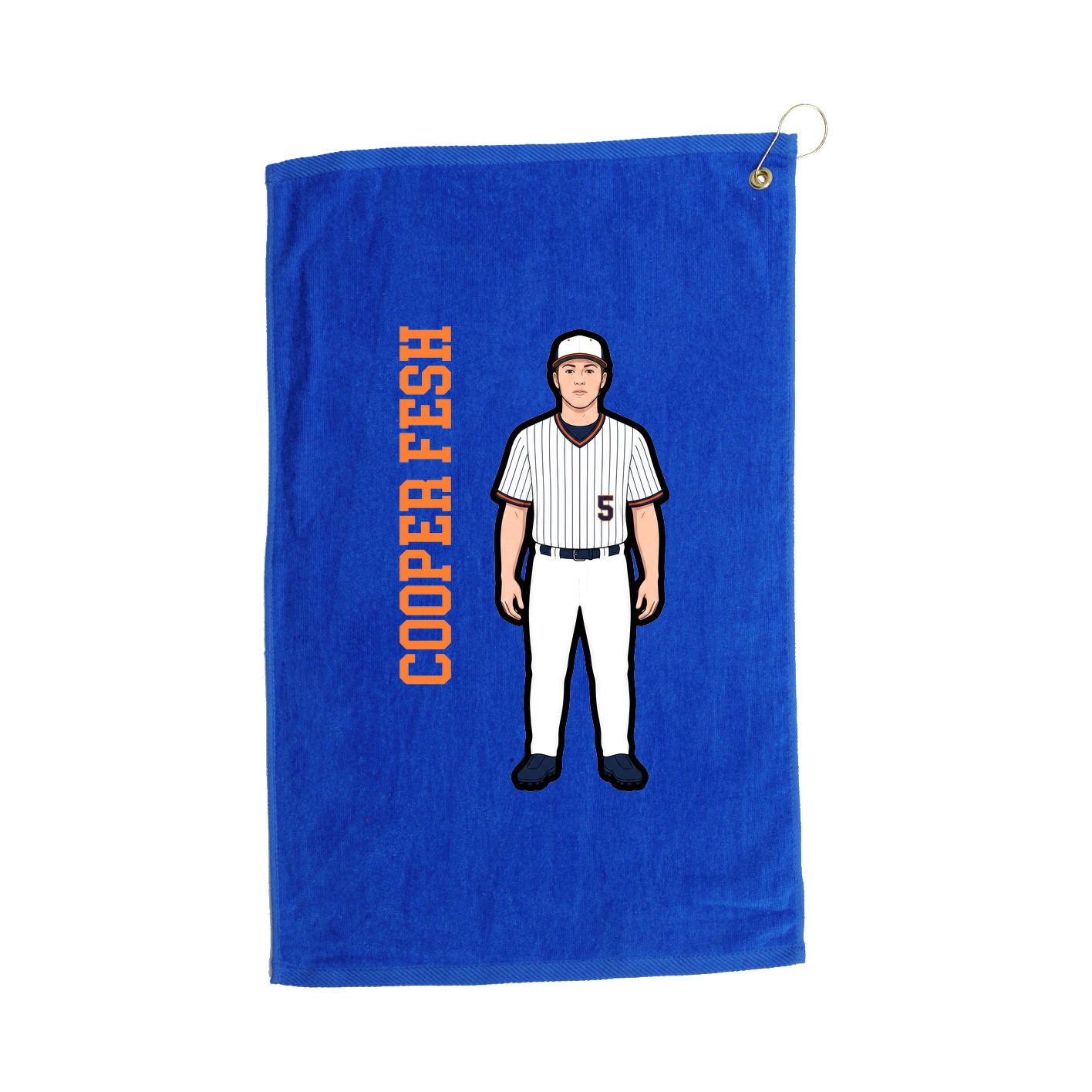 Golf Towel — Name Vertical in Royal