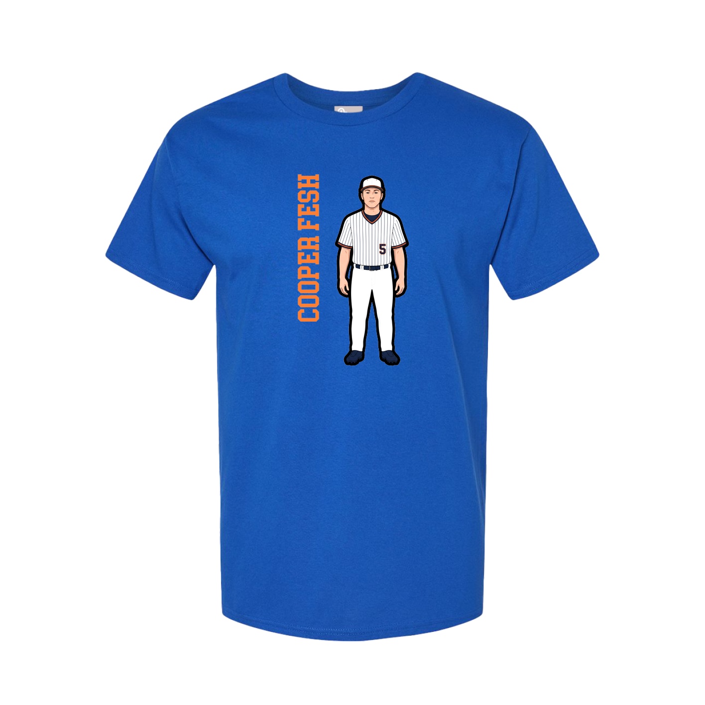 Youth Tee — Name Vertical in Royal