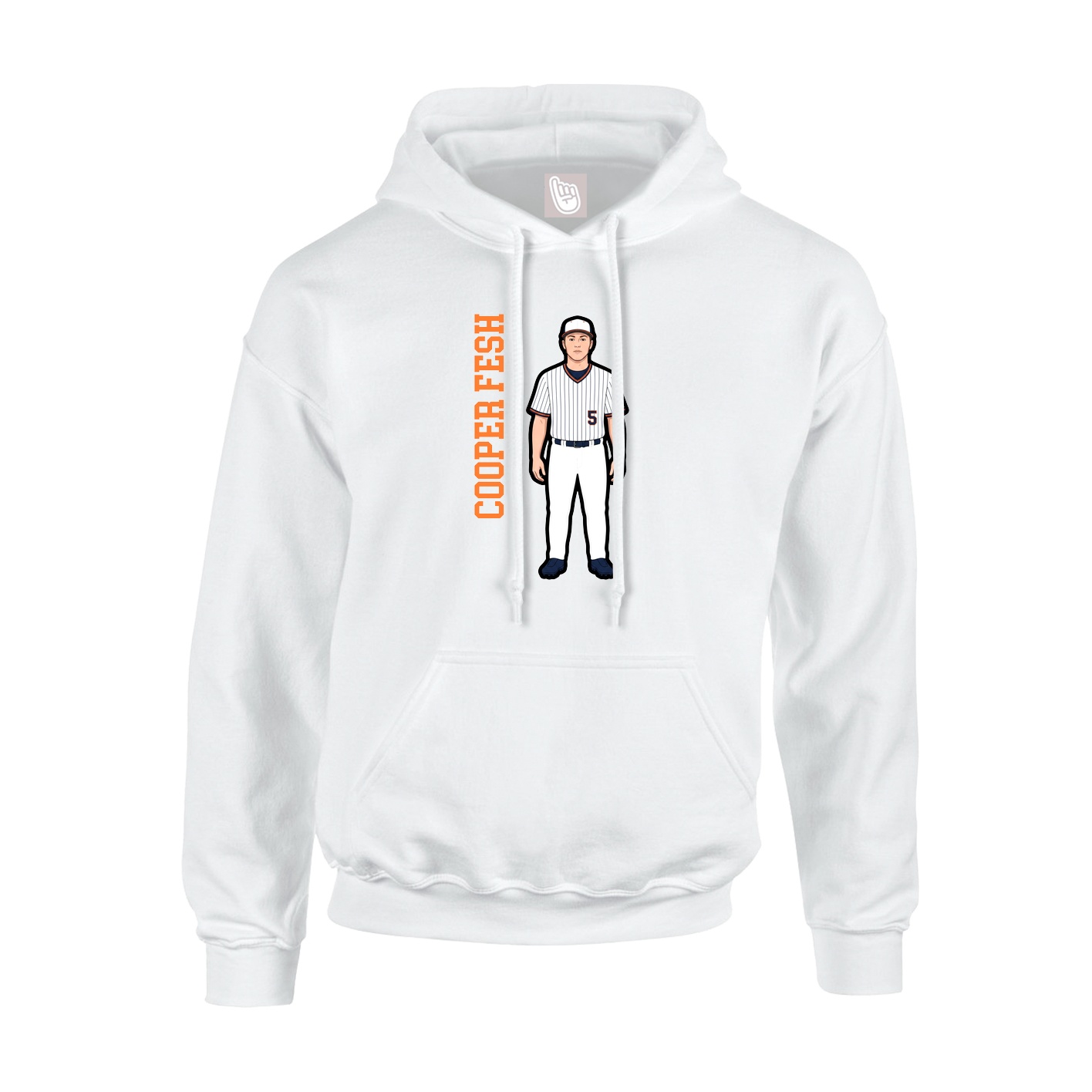 Youth Hoodie — Name Vertical in White