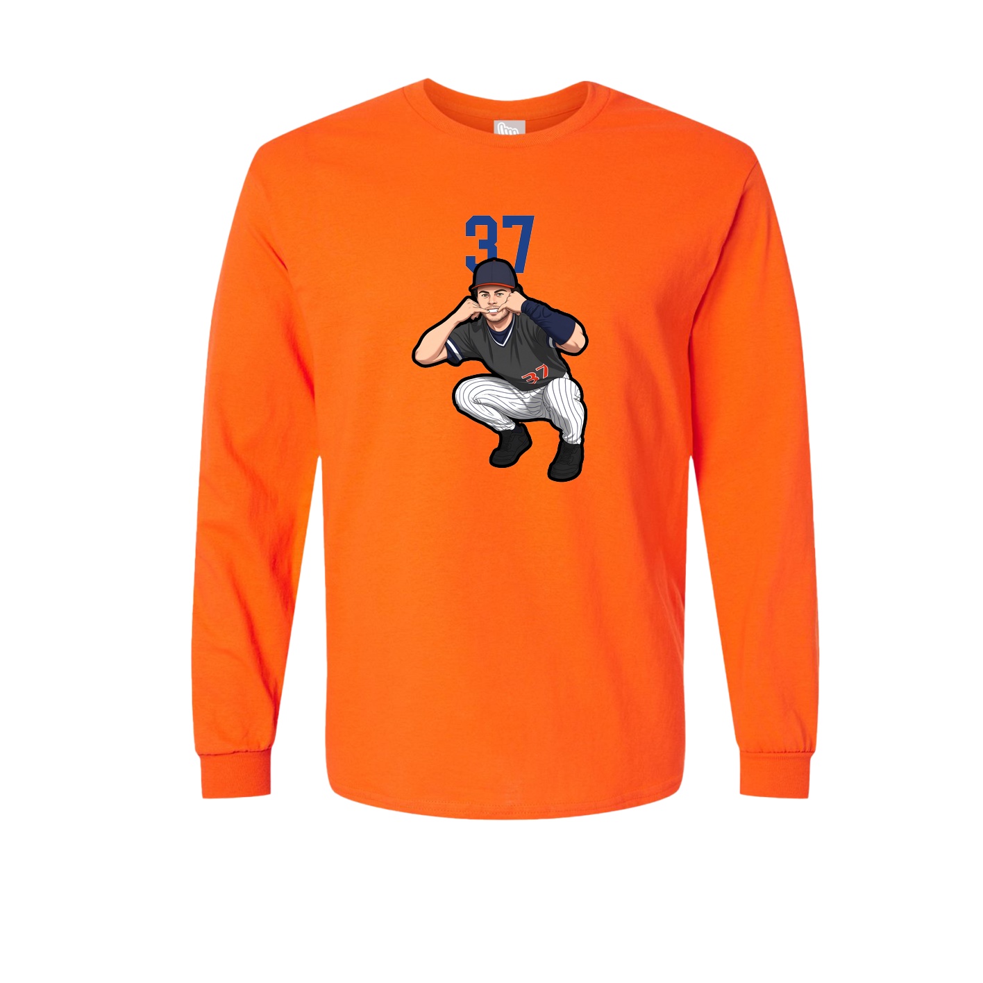 Long Sleeve Tee — Number Top in Orange
