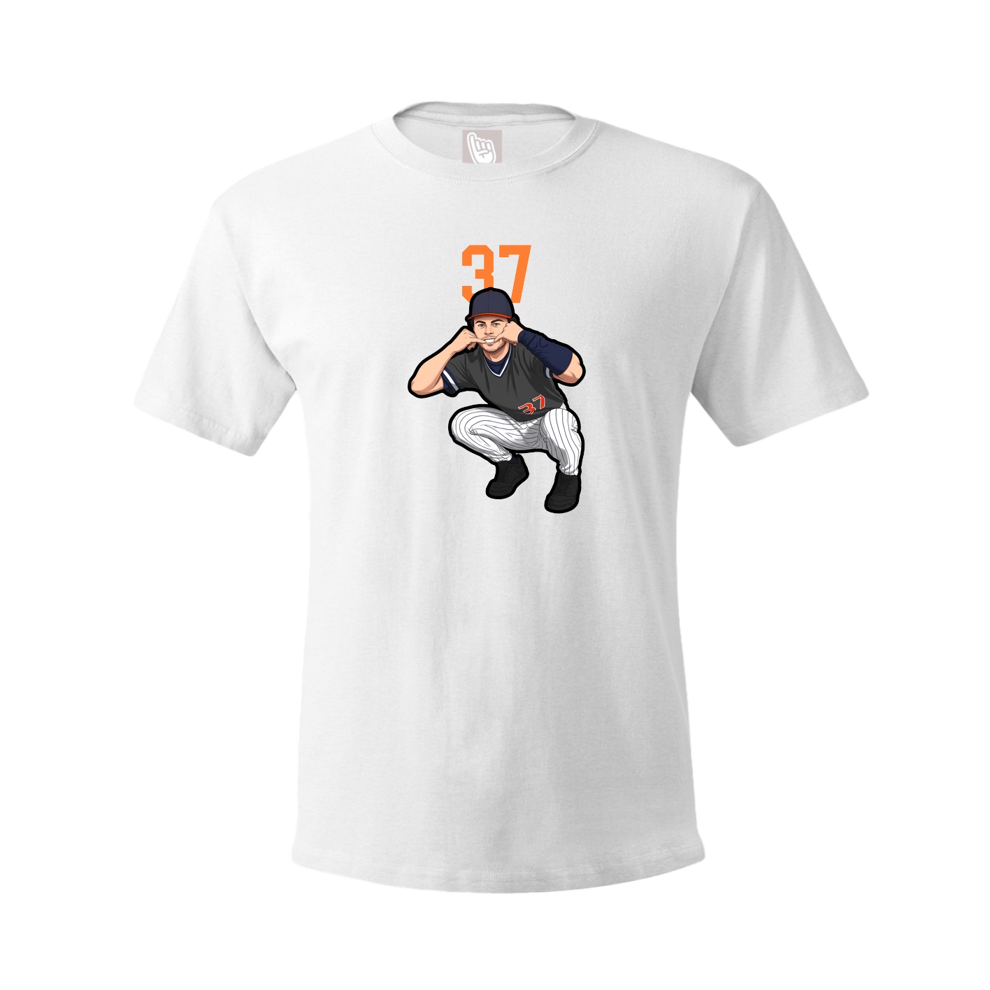 Youth Tee — Number Top in White