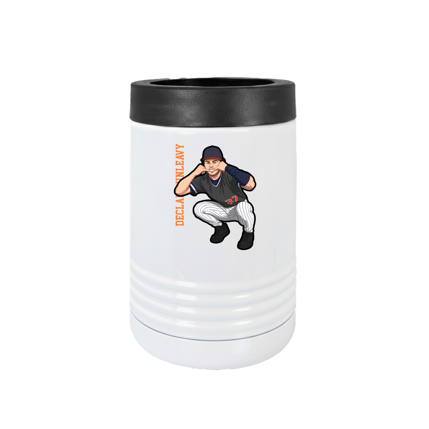 Beverage Holder — Name Vertical in White
