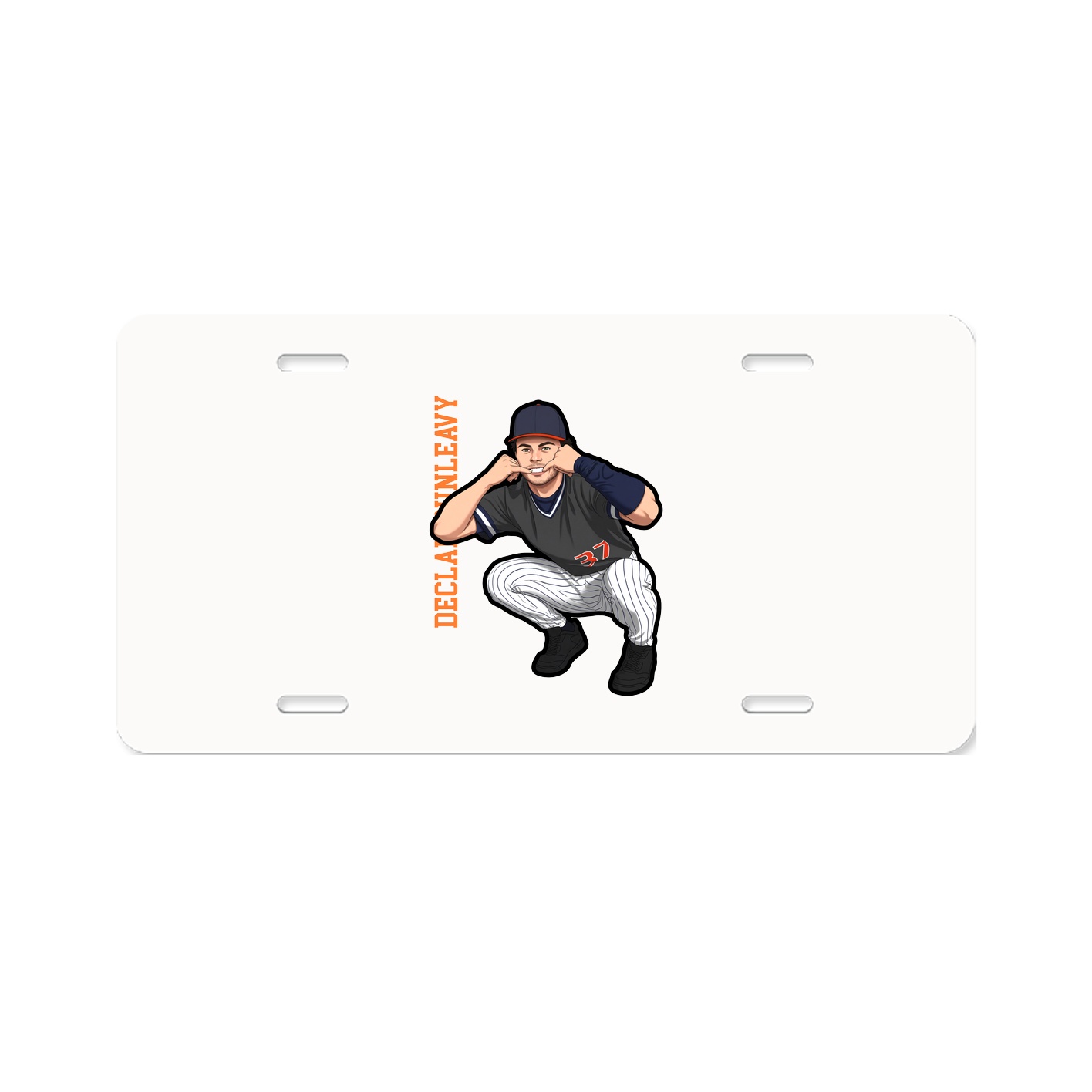 License Plate — Name Vertical in Classic