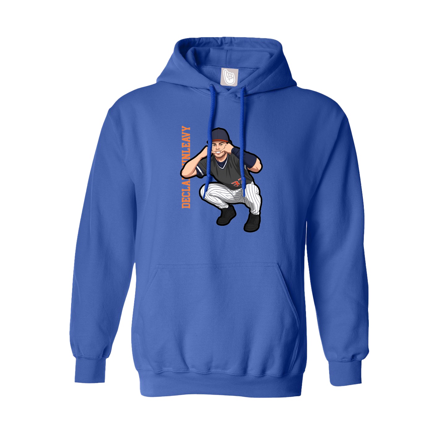 Hoodie — Name Vertical in Royal