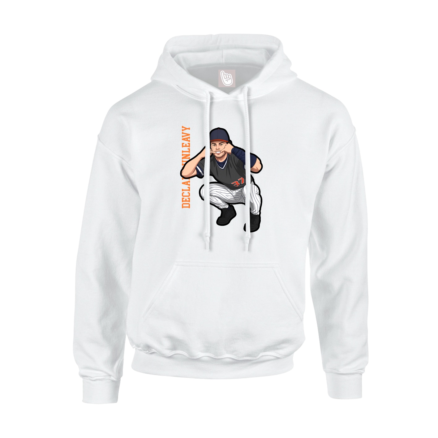 Youth Hoodie — Name Vertical in White