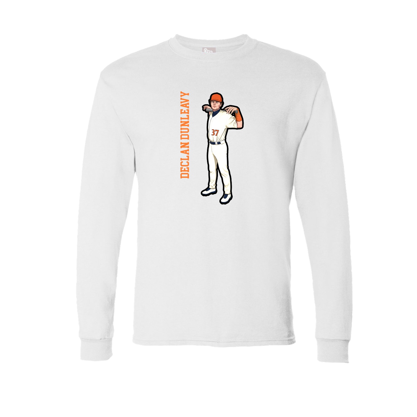 Long Sleeve Tee — Name Vertical in White