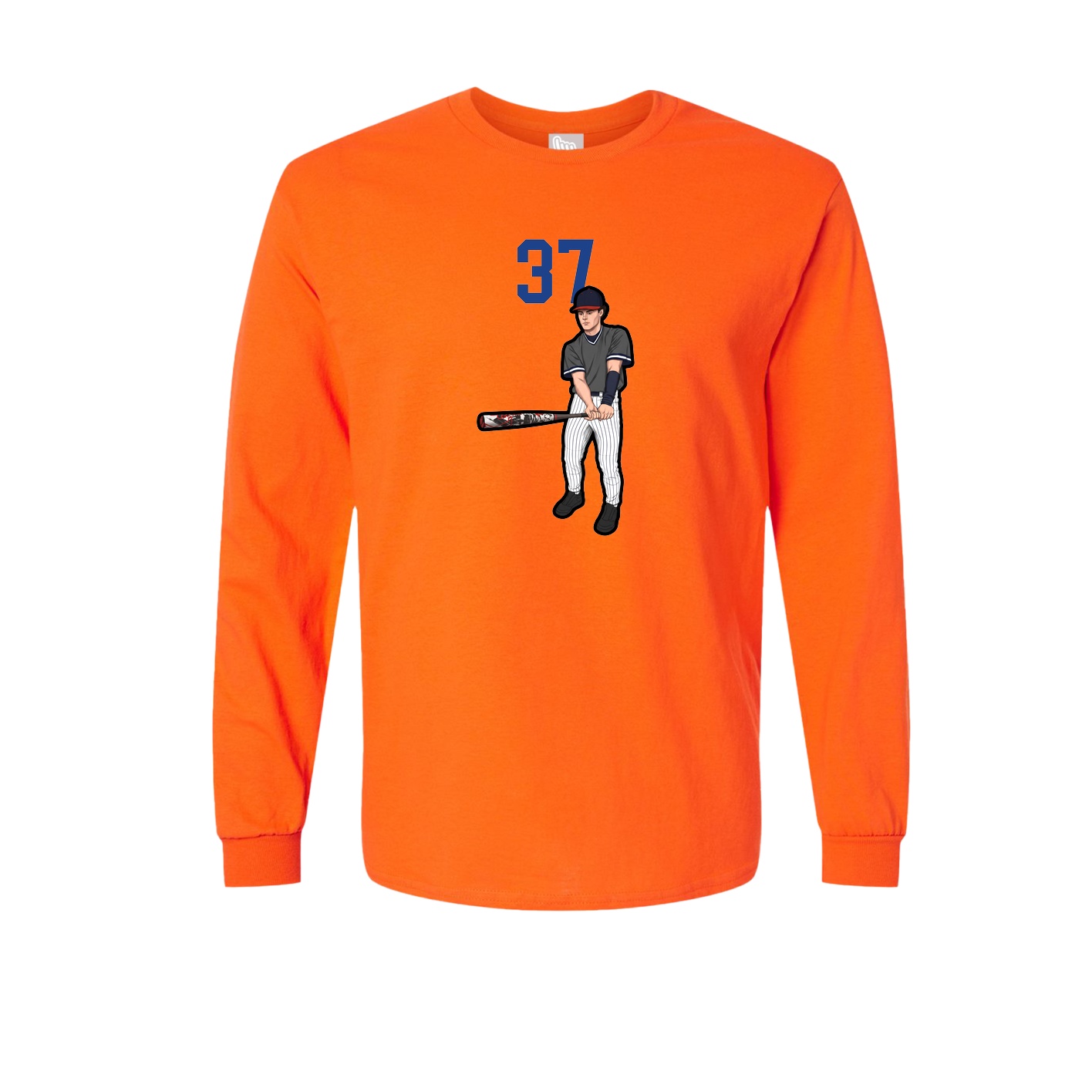 Long Sleeve Tee — Number Top in Orange
