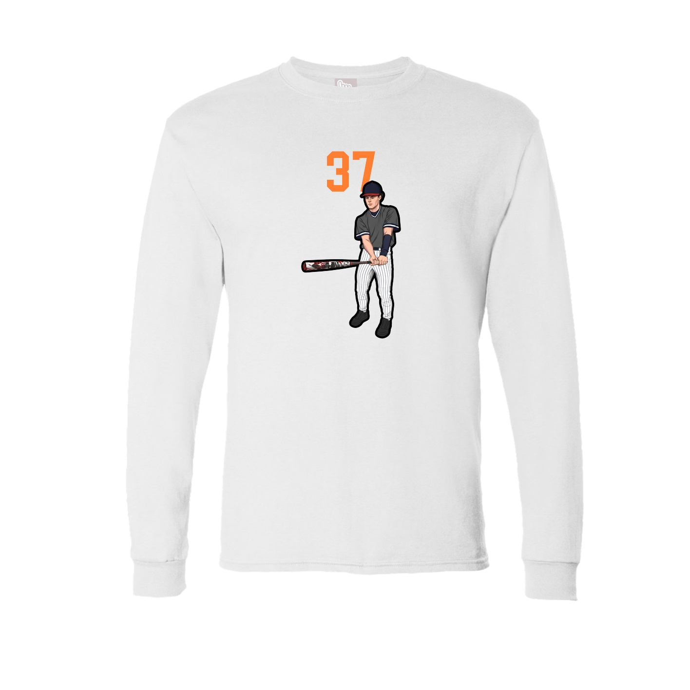 Long Sleeve Tee — Number Top in White