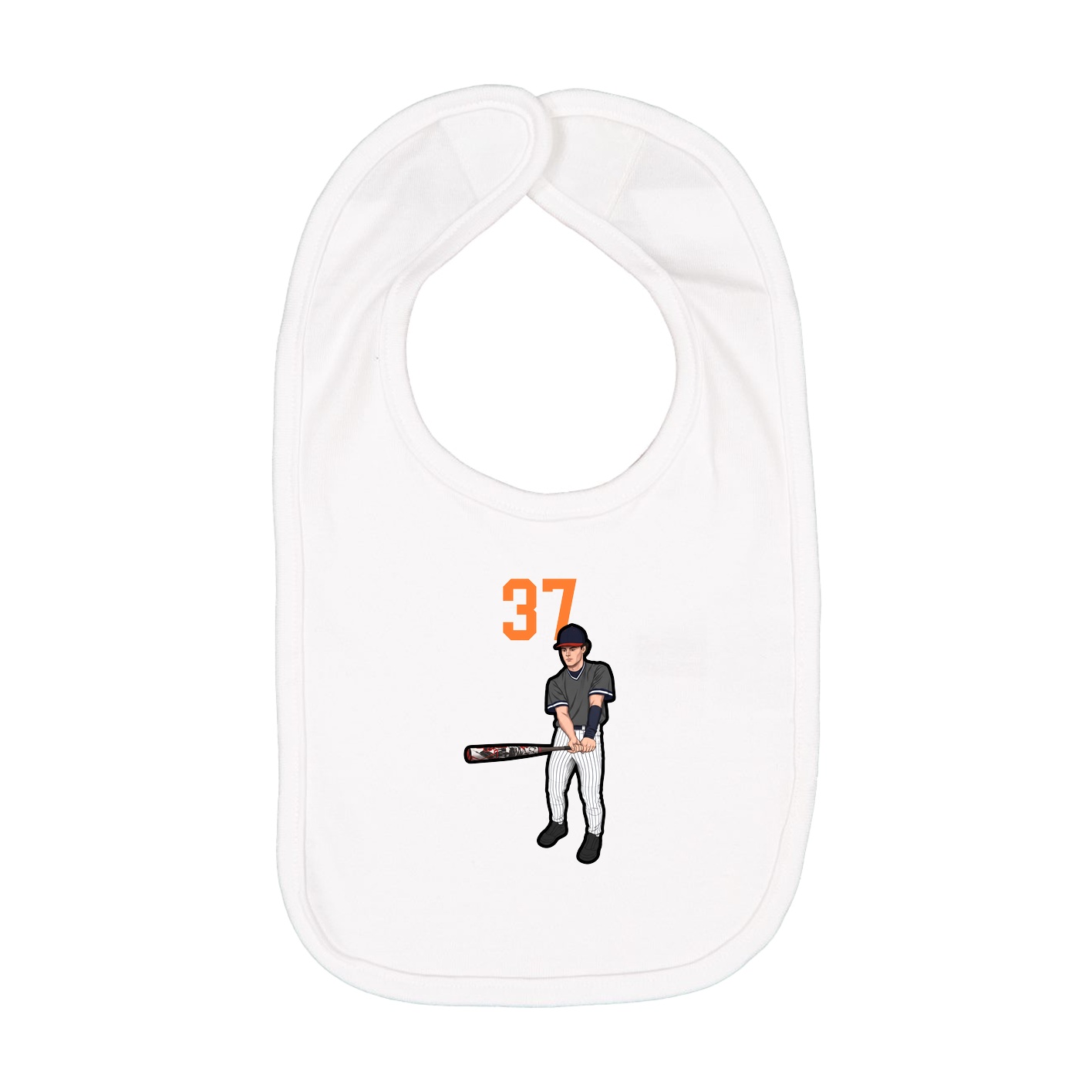 Infant Bib — Number Top in White