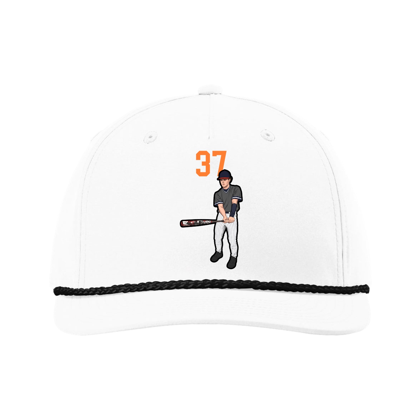 Five-Panel Classic Rope Cap — Number Top in White