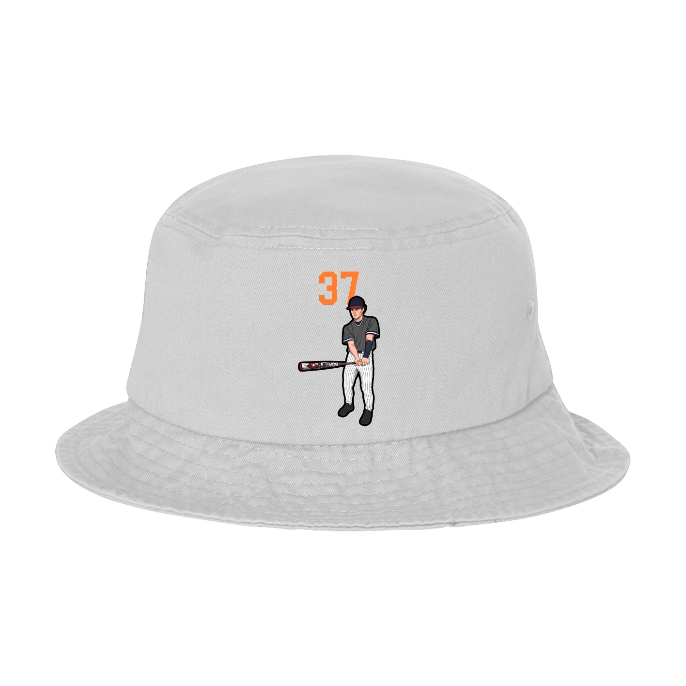 Bucket Cap — Number Top in White