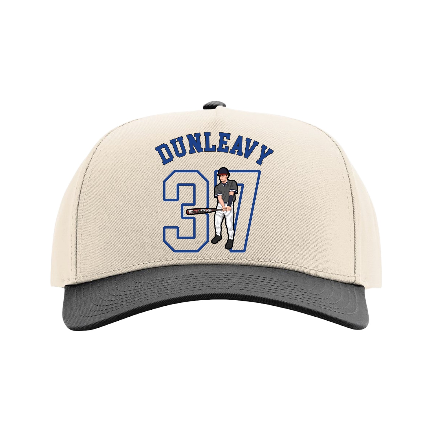 Full Fabric Five-Panel Champ Cap — Shirsey Arch in Cream/Black