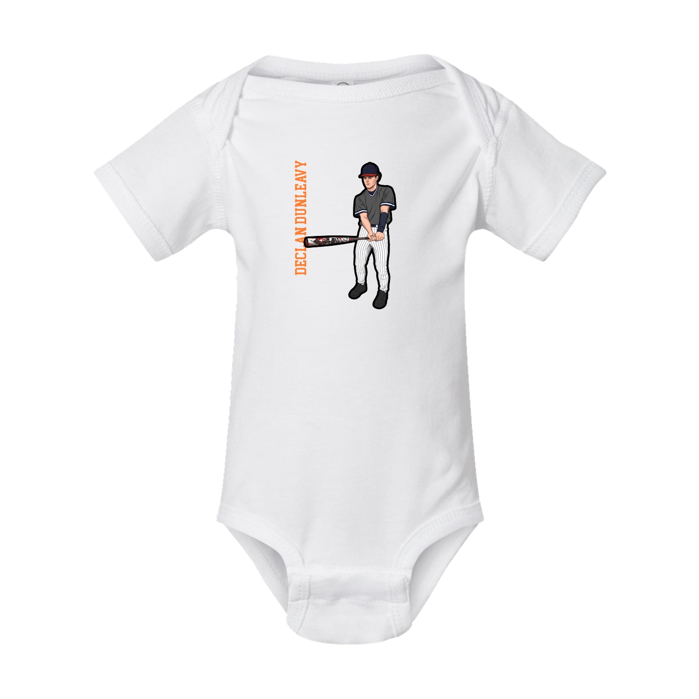 Baby Onesie — Name Vertical in White