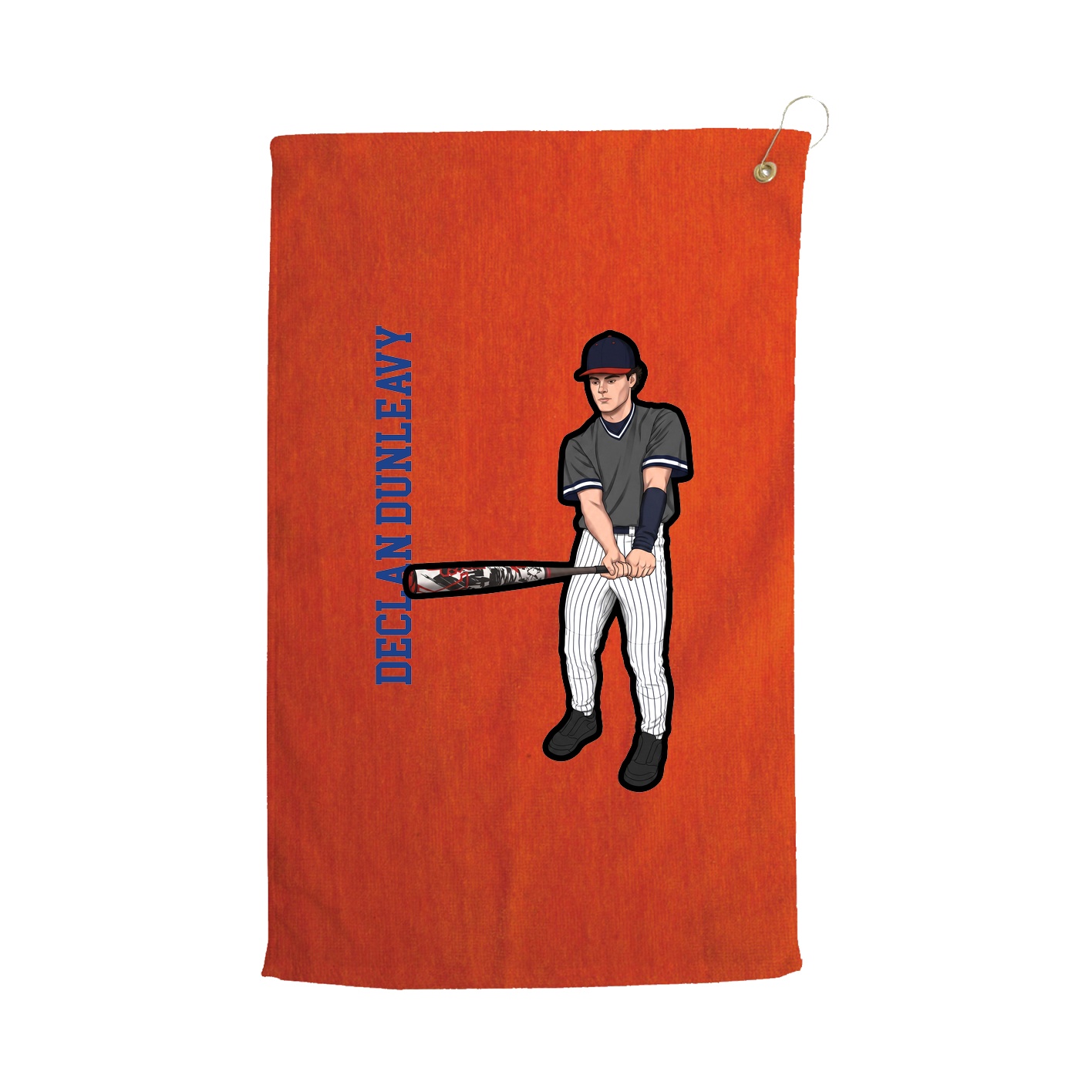 Golf Towel — Name Vertical in Orange