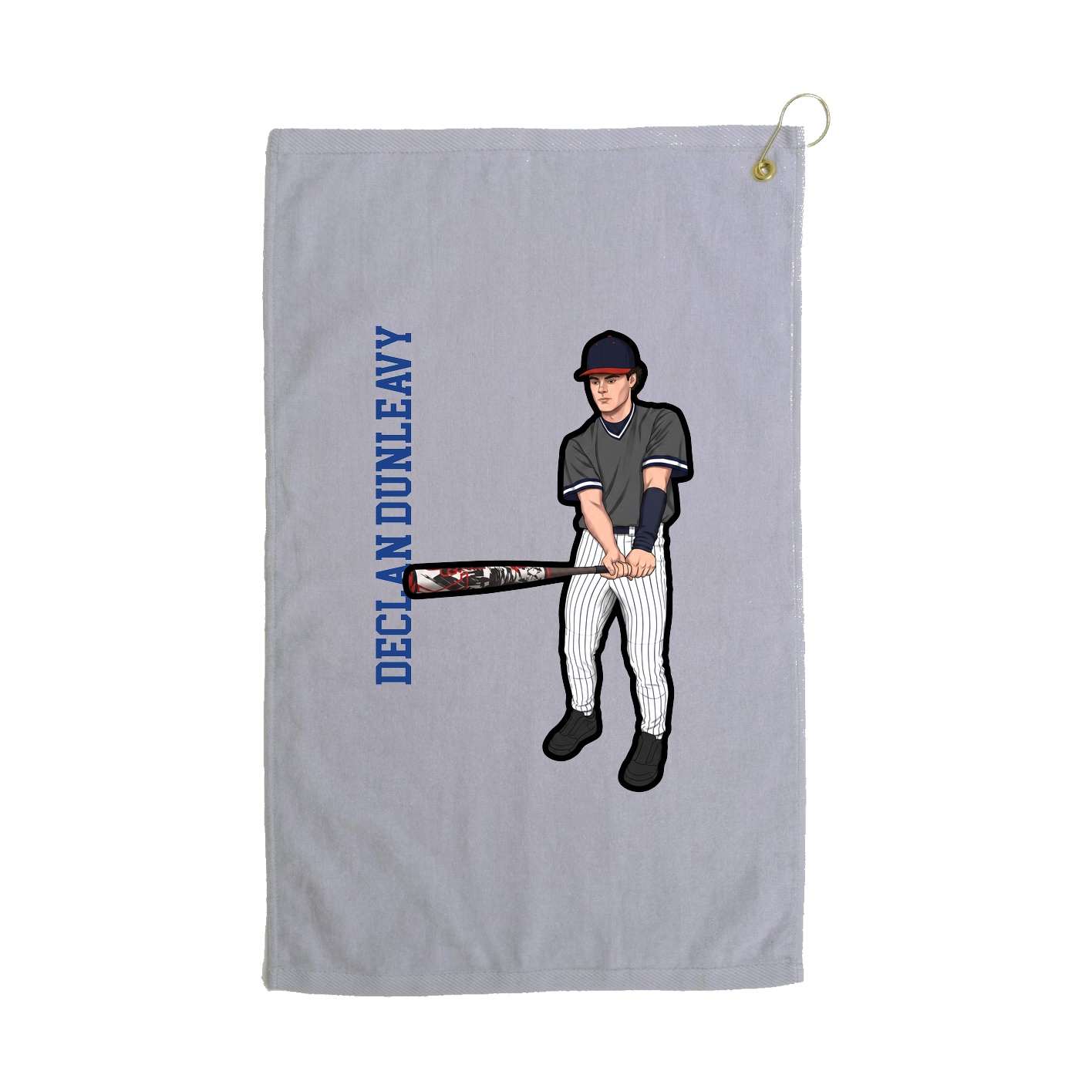 Golf Towel — Name Vertical in Grey