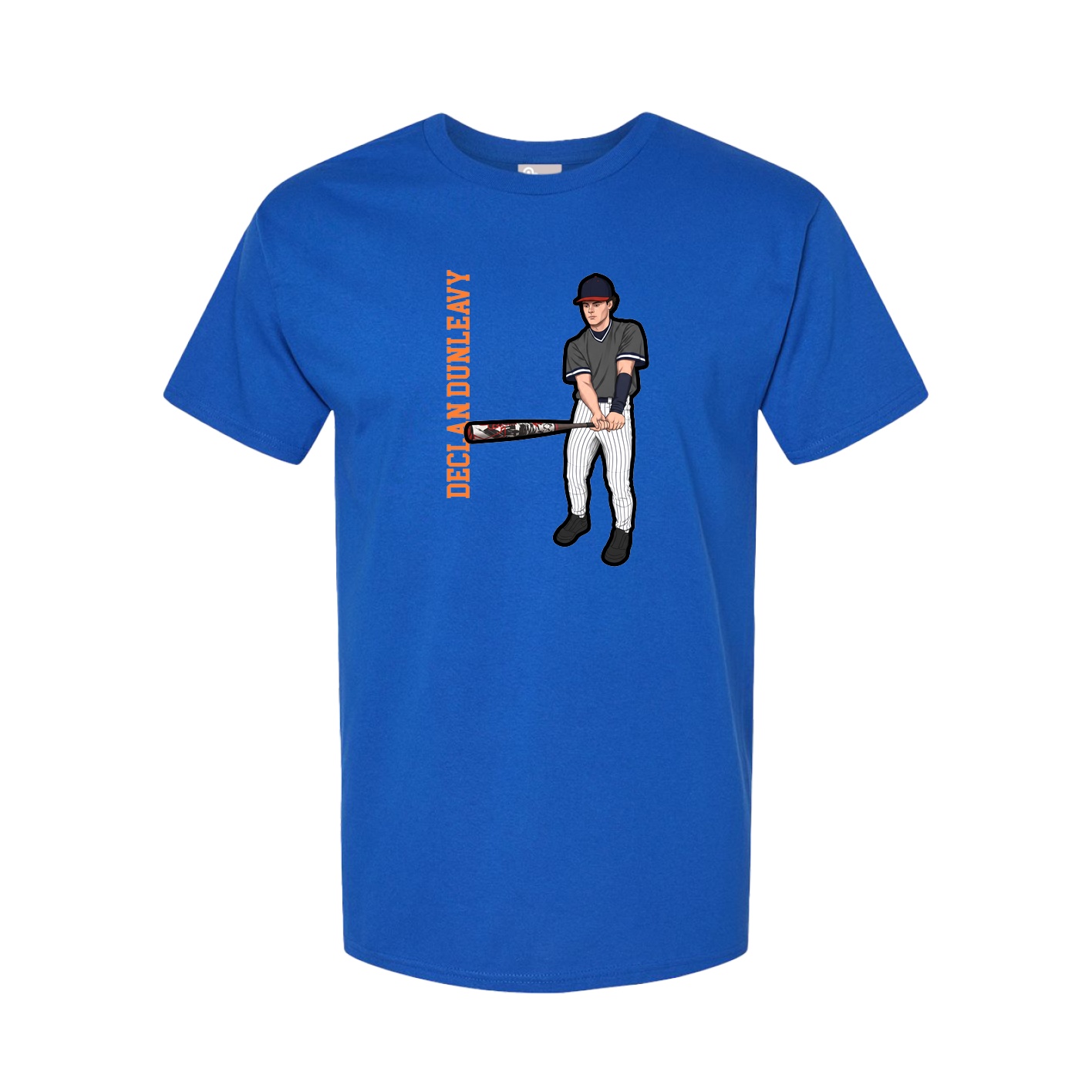 Youth Tee — Name Vertical in Royal