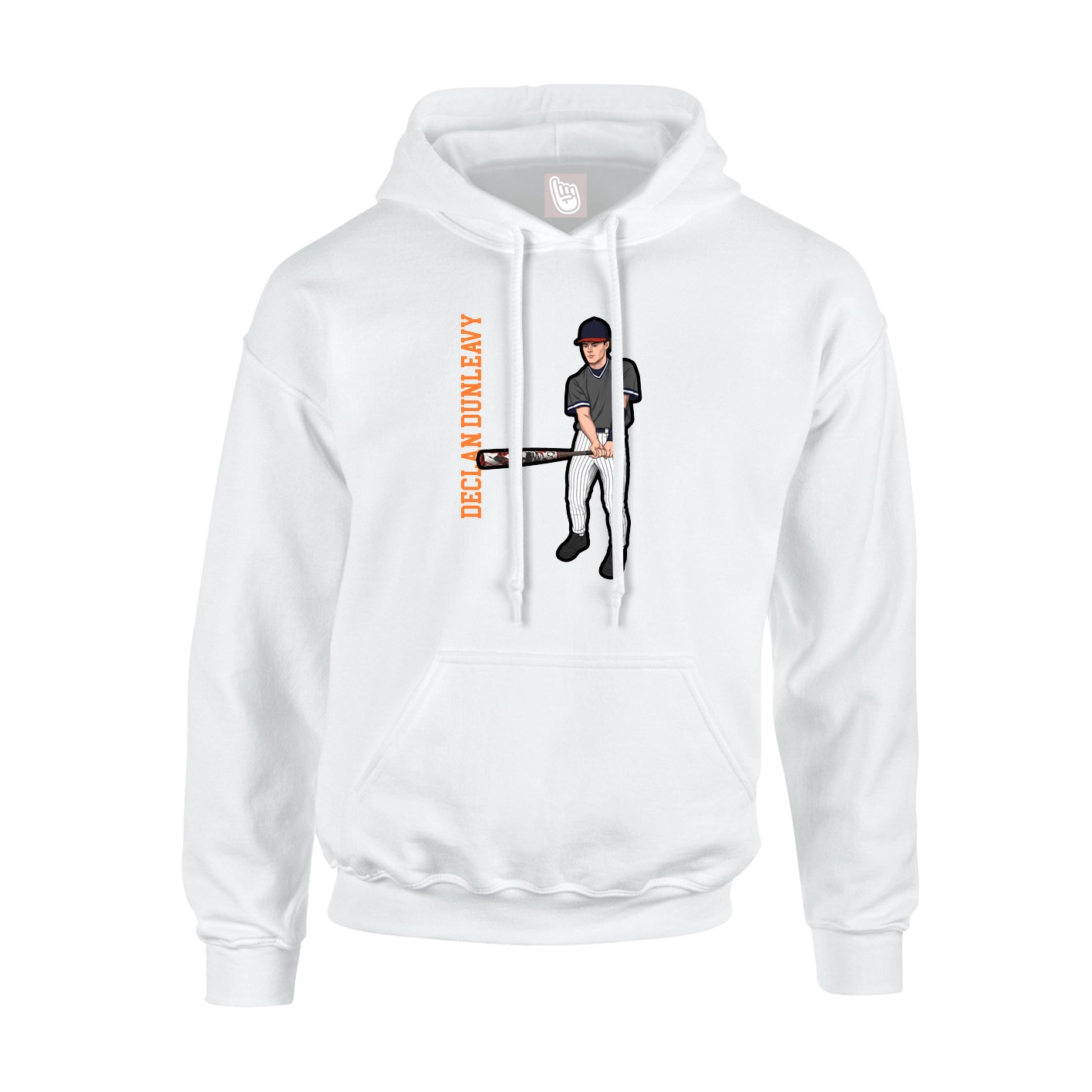 Youth Hoodie — Name Vertical in White