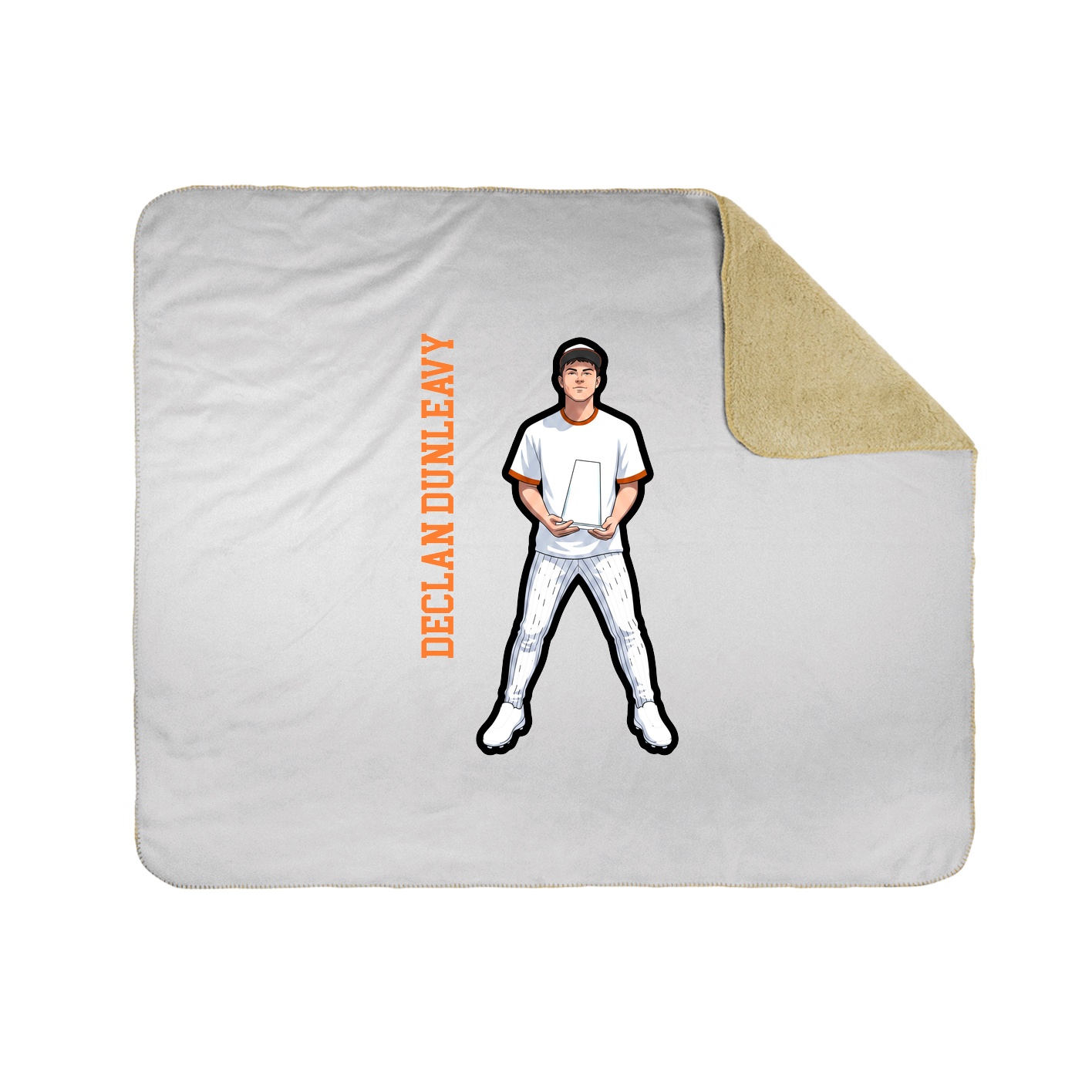 Throw Blanket — Name Vertical in White