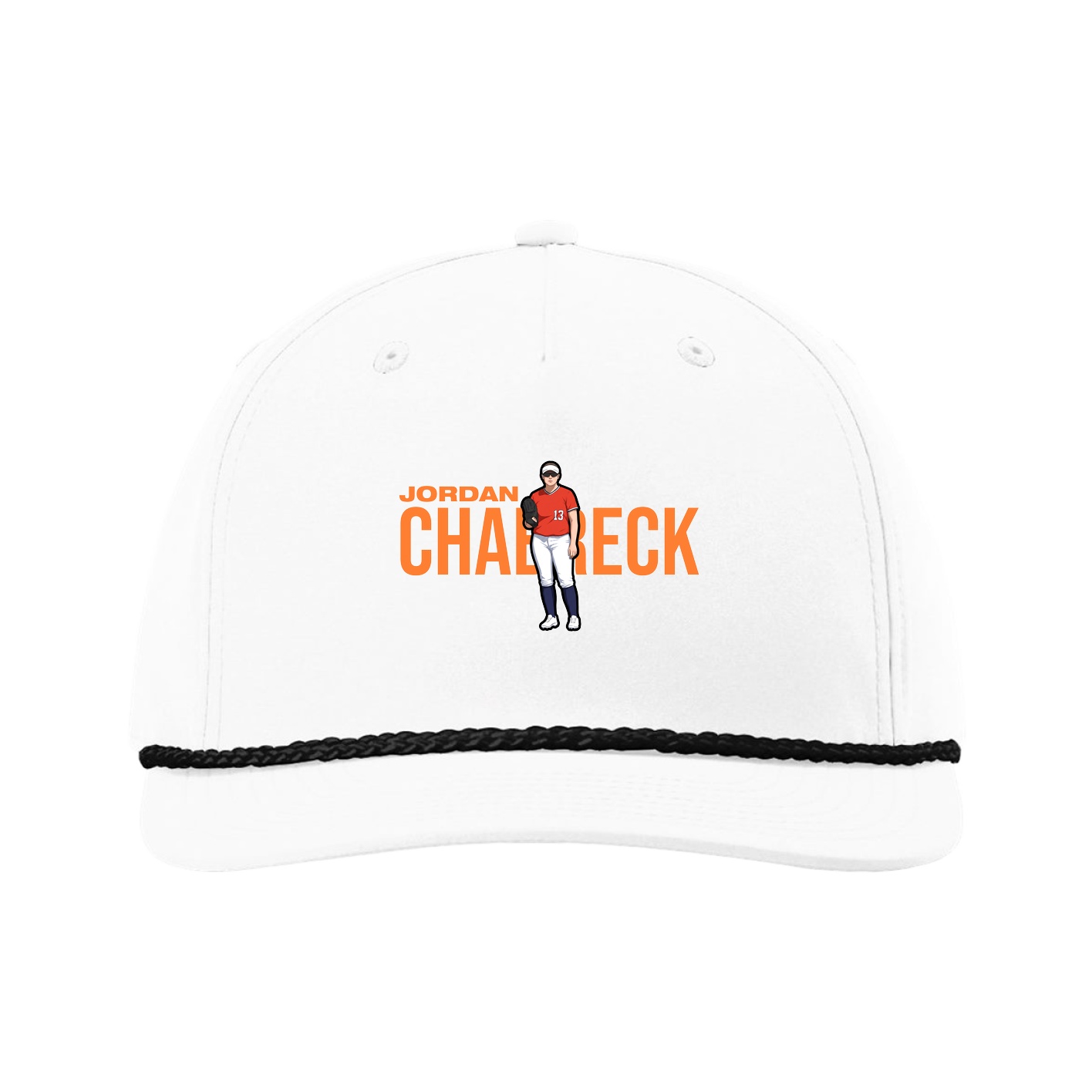 Five-Panel Classic Rope Cap — Player Name in White