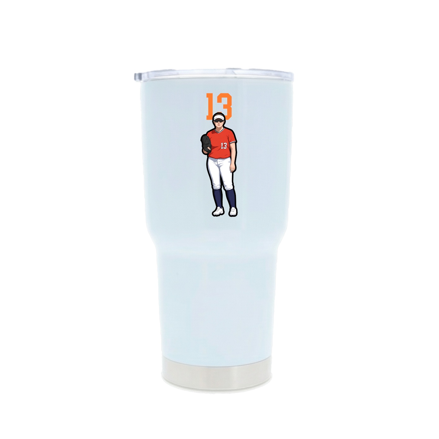 30oz Stainless Steel Tumbler — Number Top in White