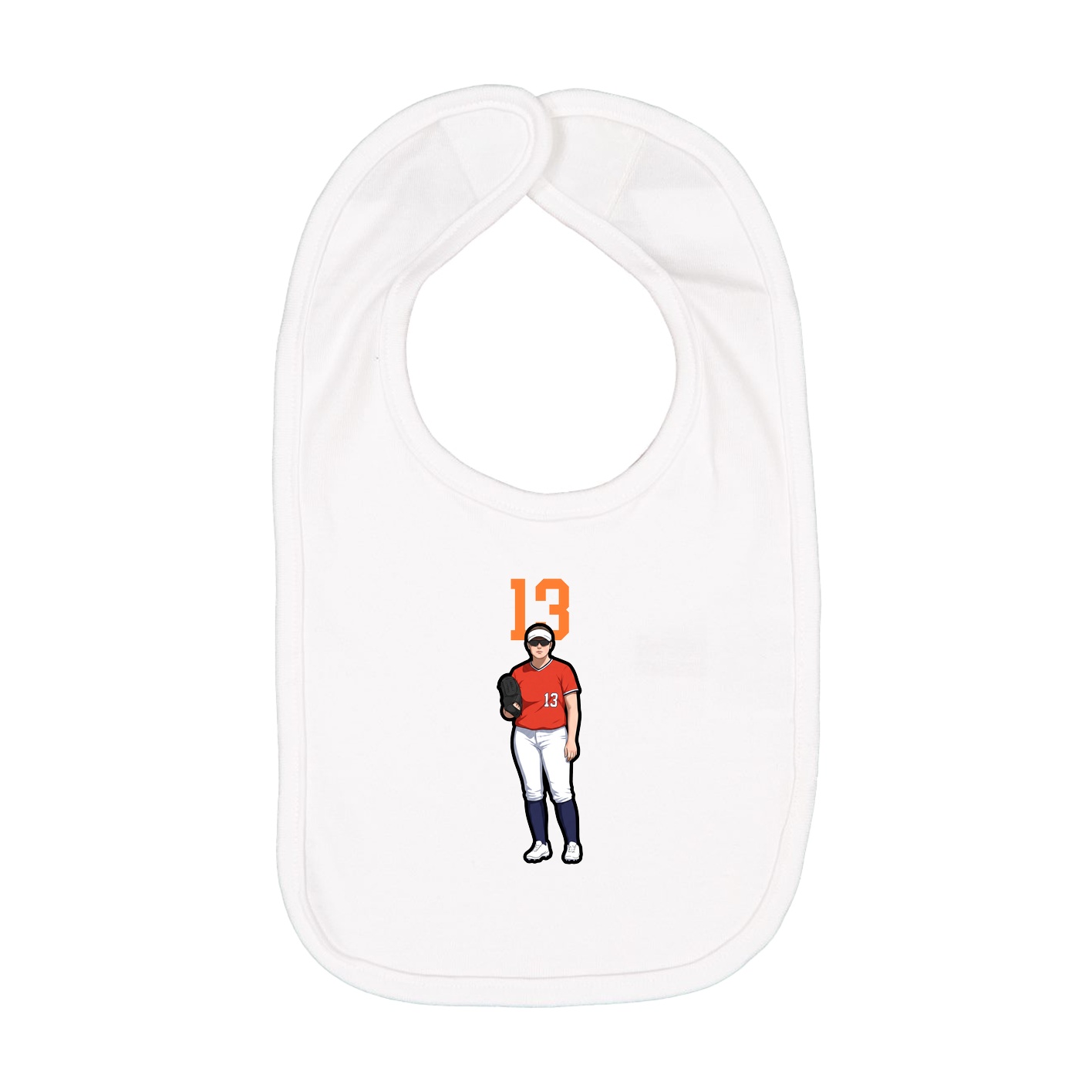 Infant Bib — Number Top in White