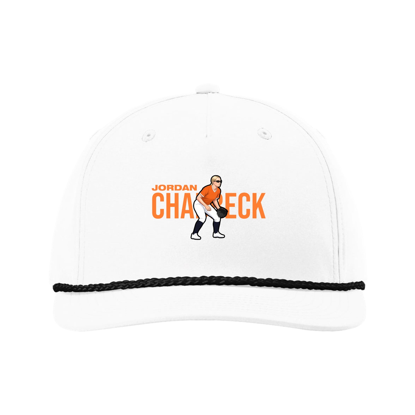 Five-Panel Classic Rope Cap — Player Name in White