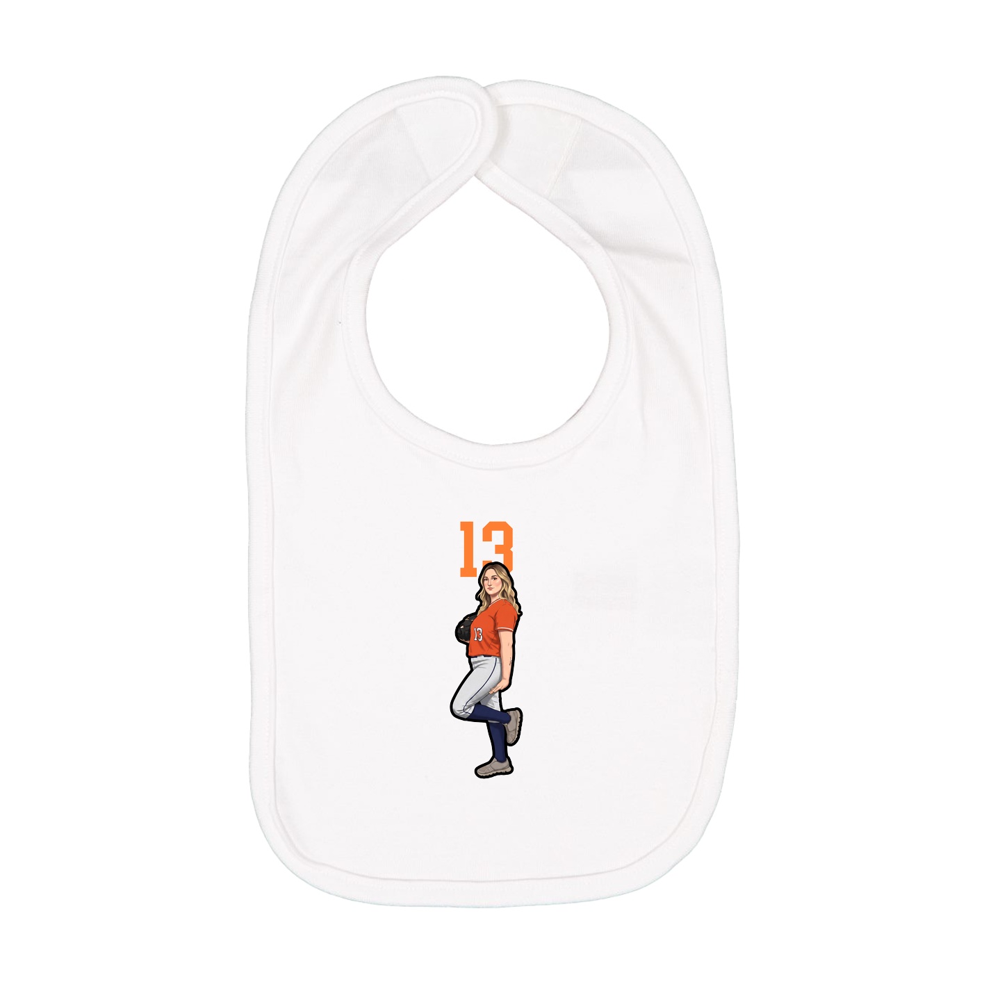 Infant Bib — Number Top in White