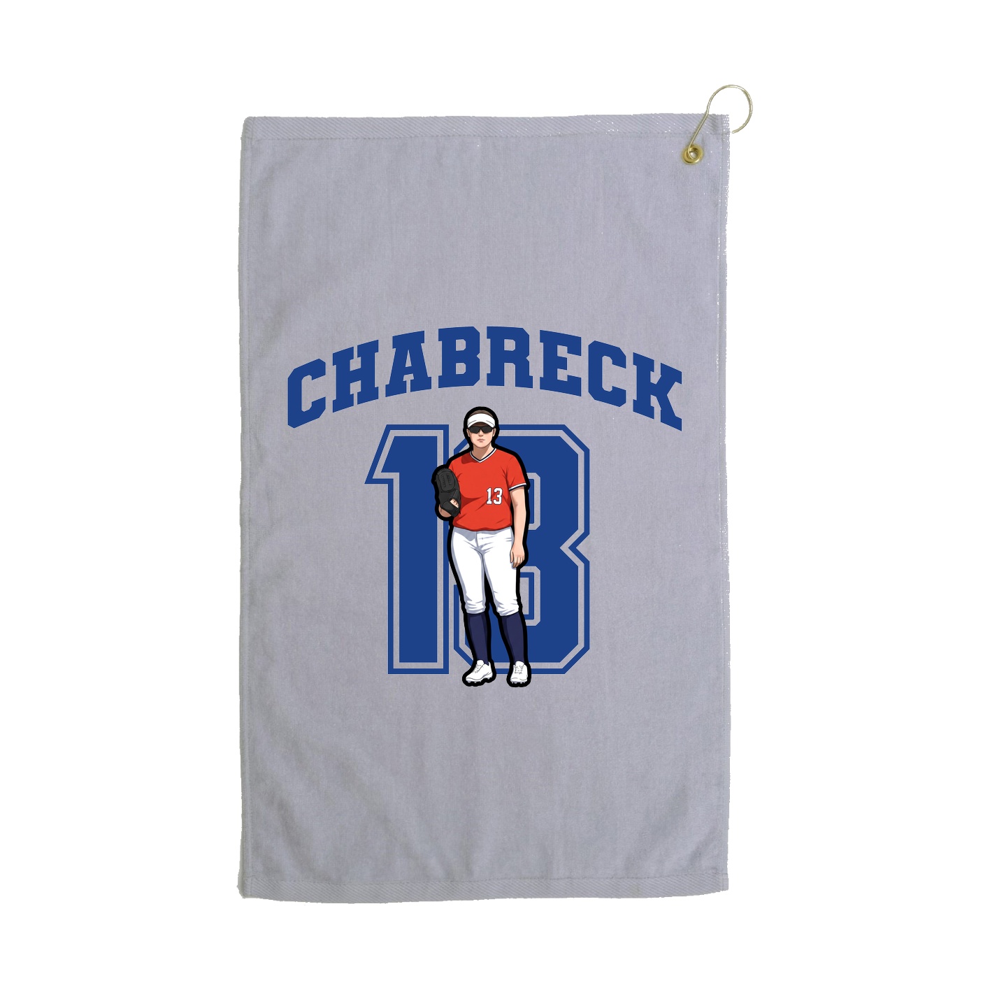 Golf Towel — Number in Grey