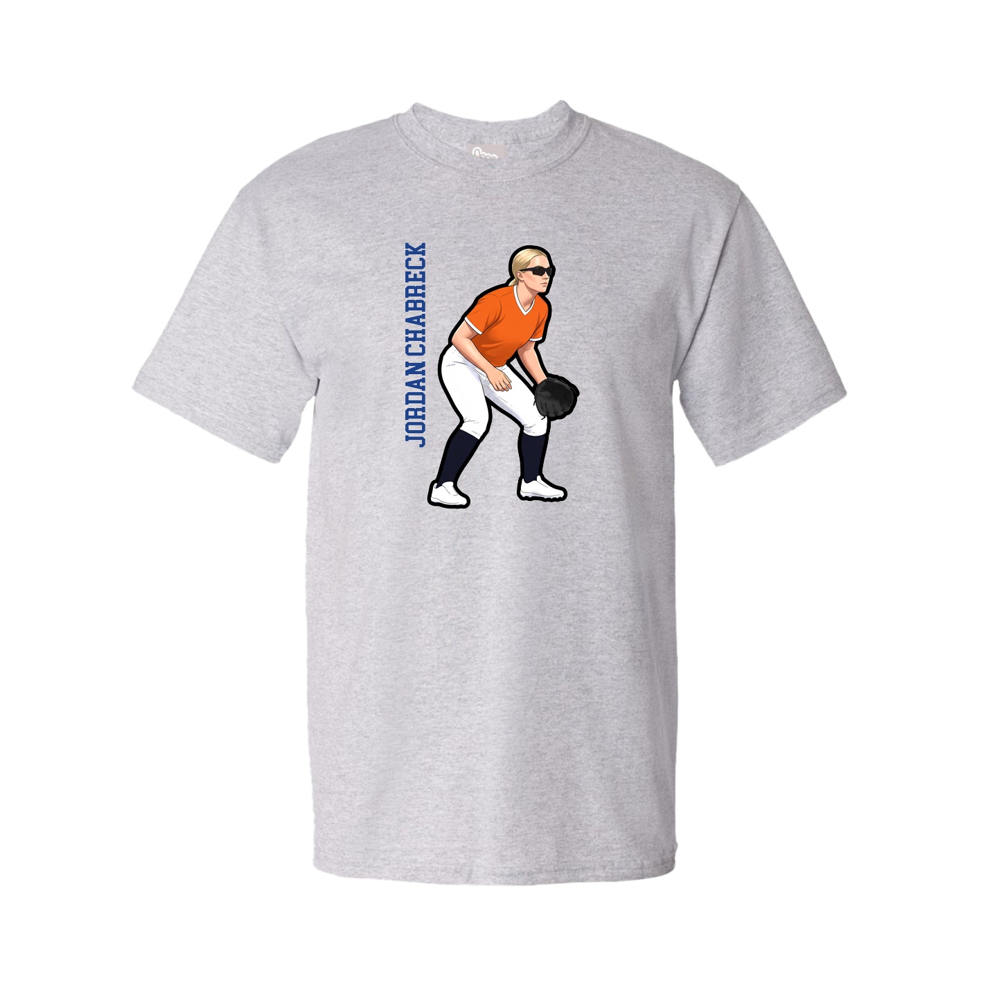 Youth Tee — Name Vertical in Grey