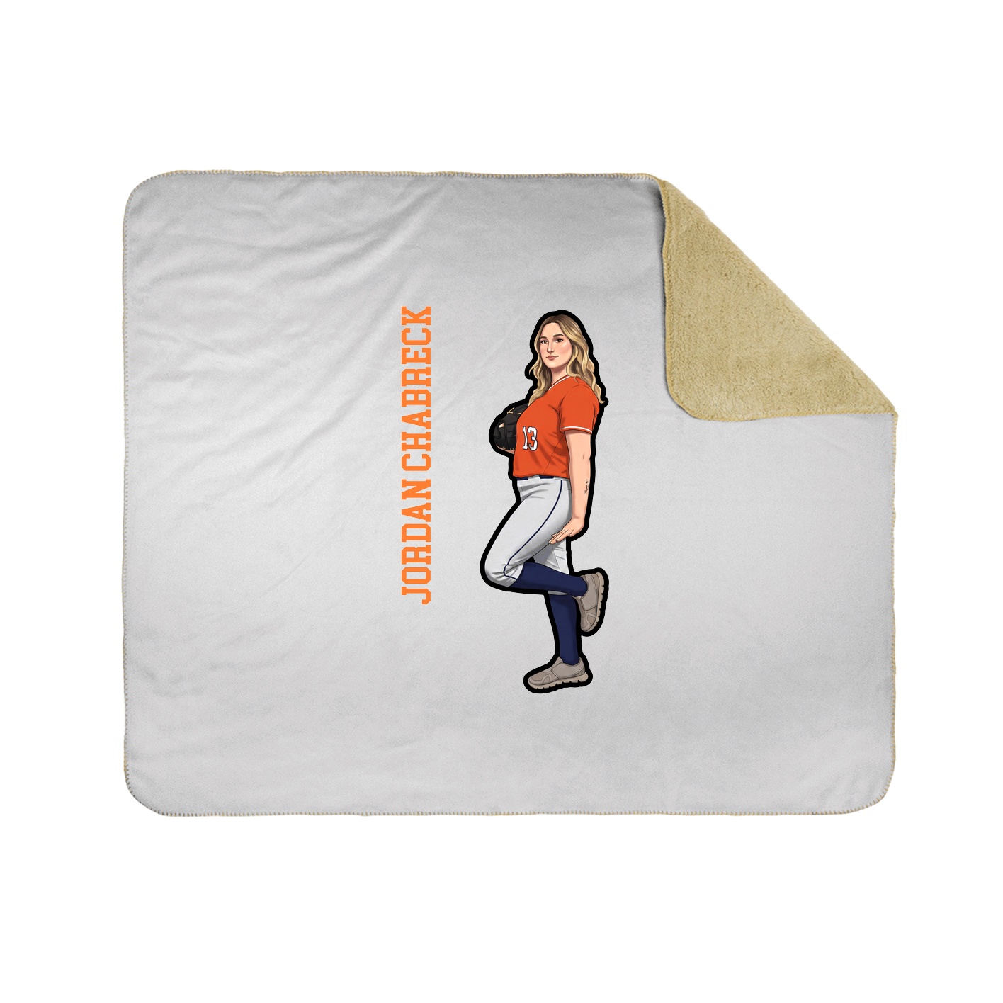 Throw Blanket — Name Vertical in White