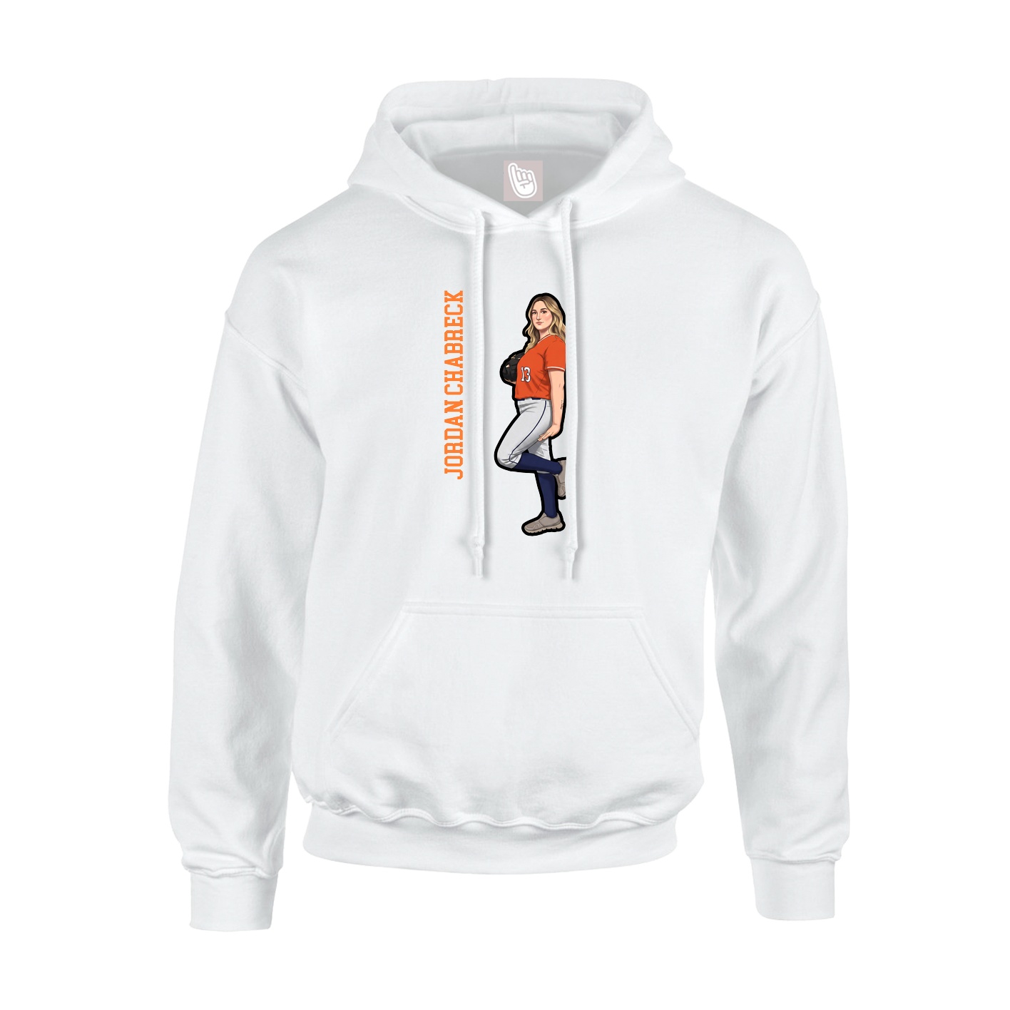 Youth Hoodie — Name Vertical in White