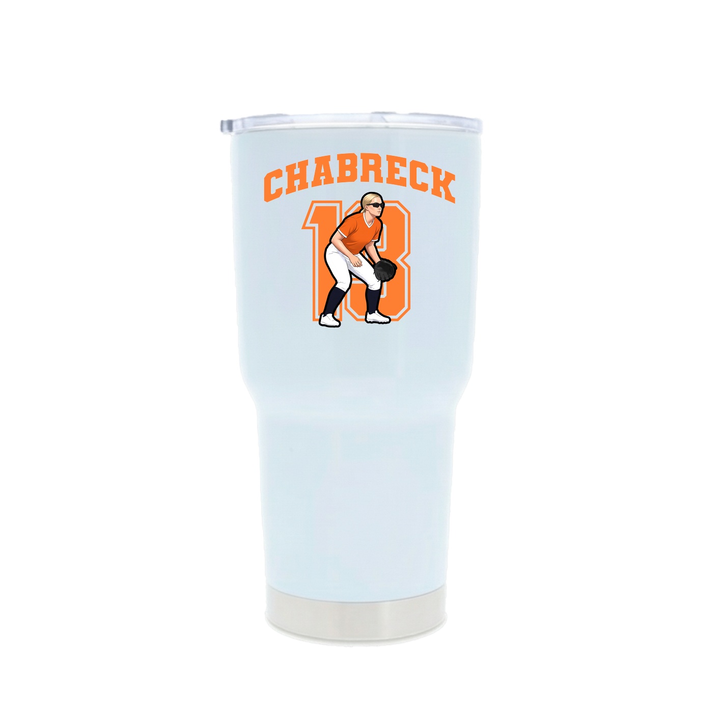 30oz Stainless Steel Tumbler — Number in White