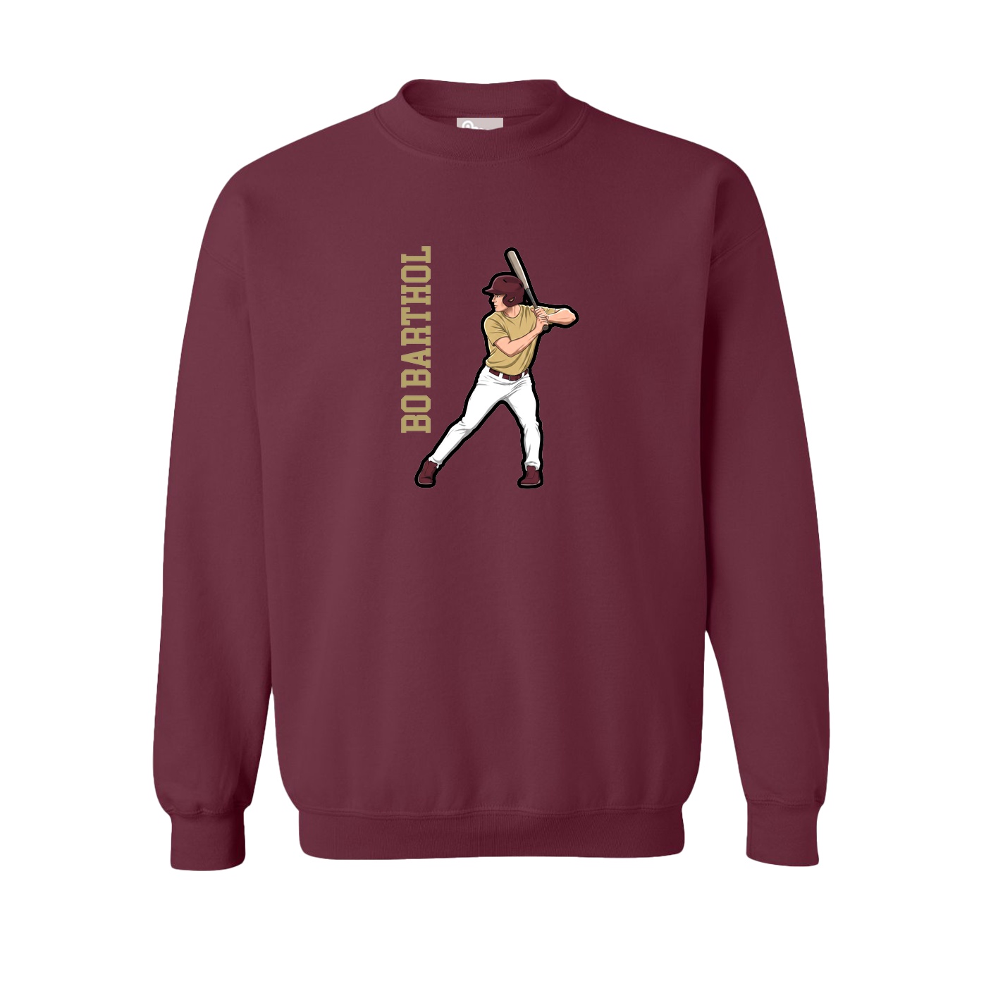 Fleece Crew — Name Vertical in Maroon