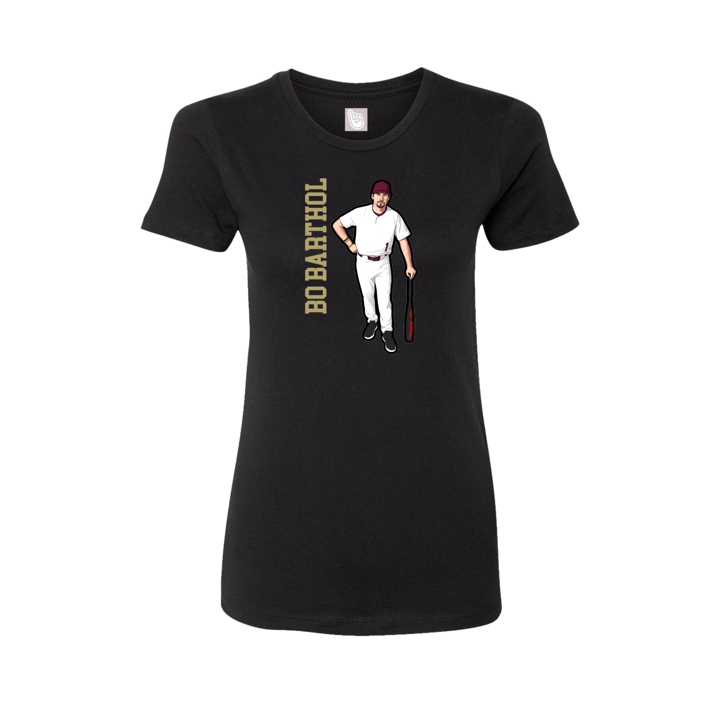 Fitted Women's Tee — Name Vertical in Black