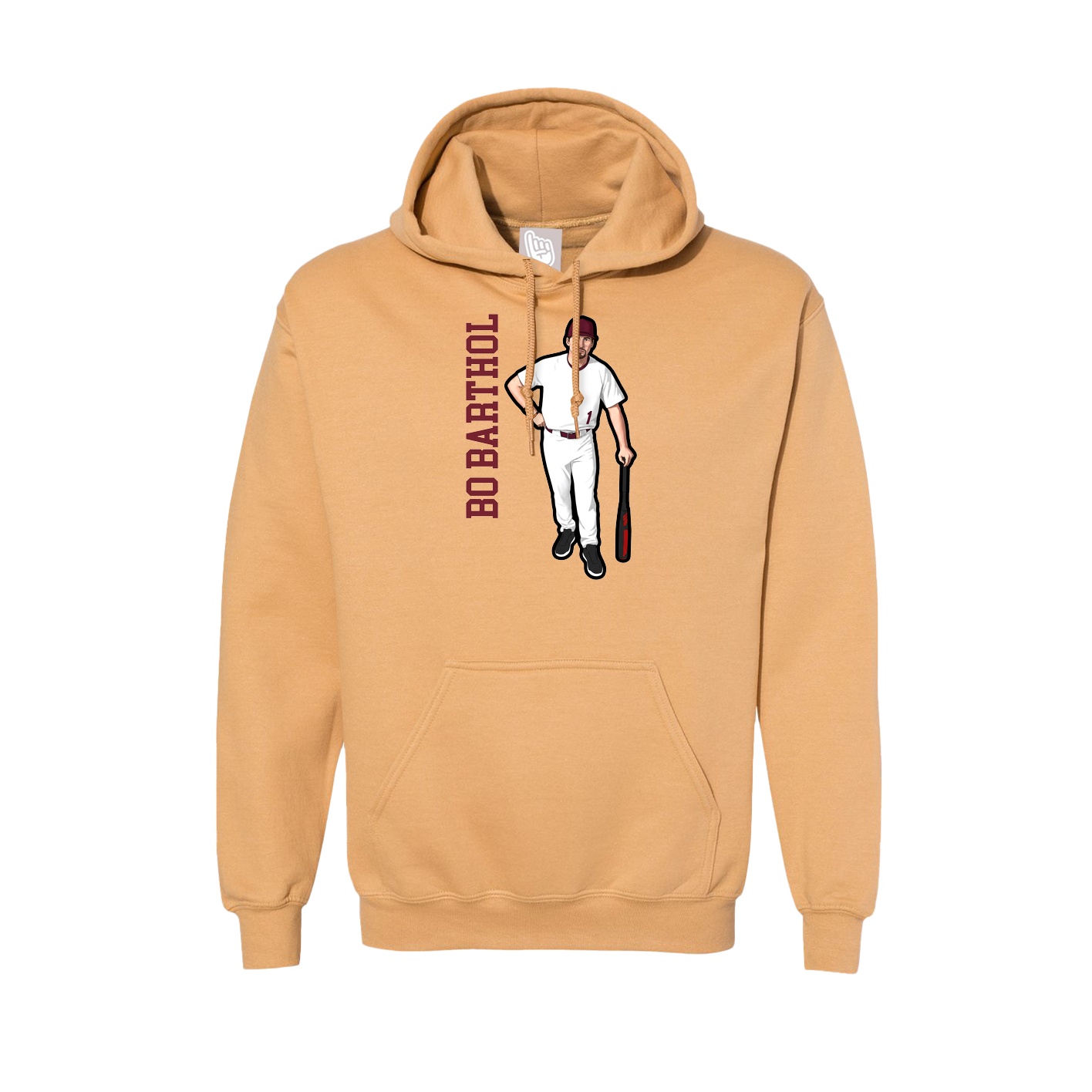 Hoodie — Name Vertical in Vegas Gold