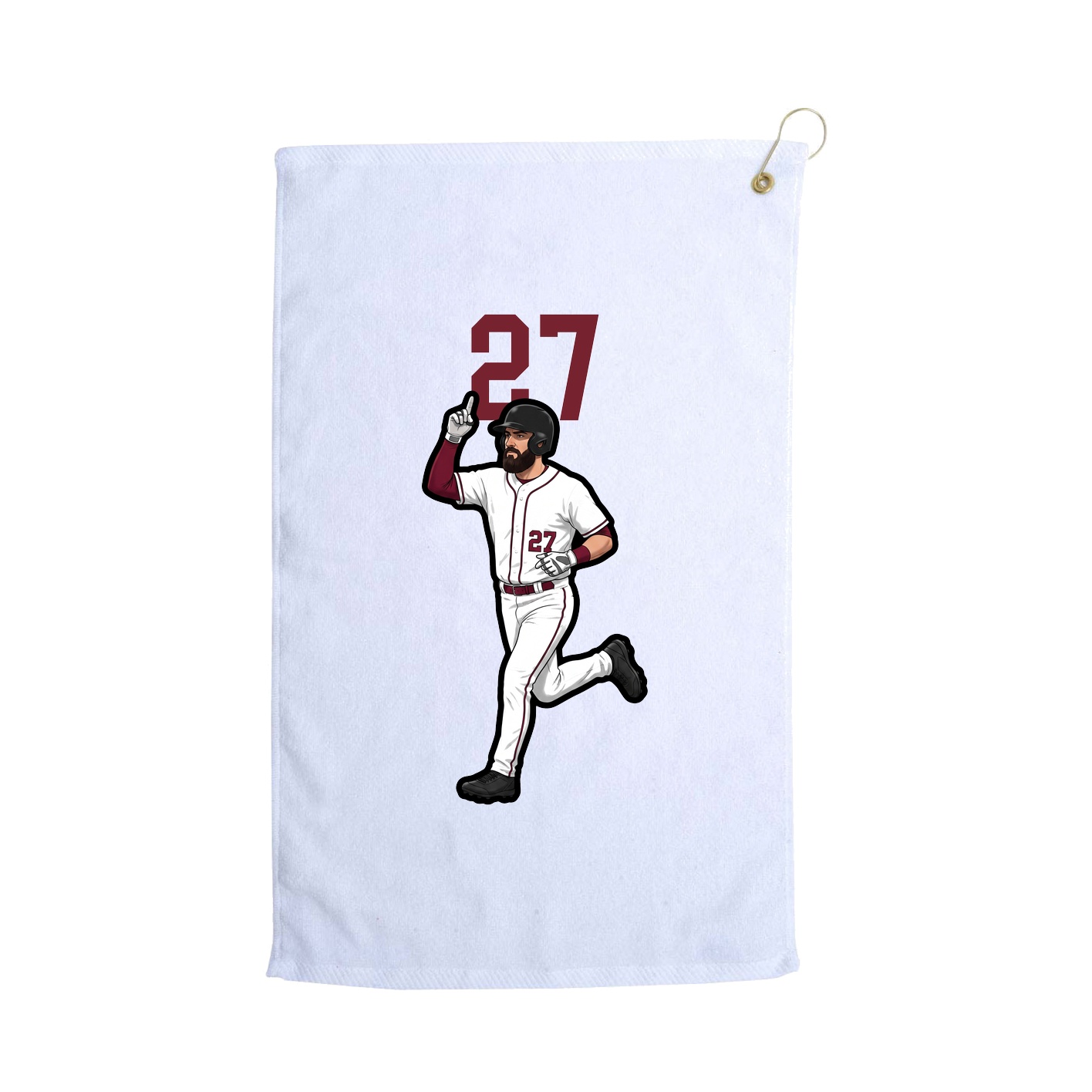 Golf Towel — Number Top in White