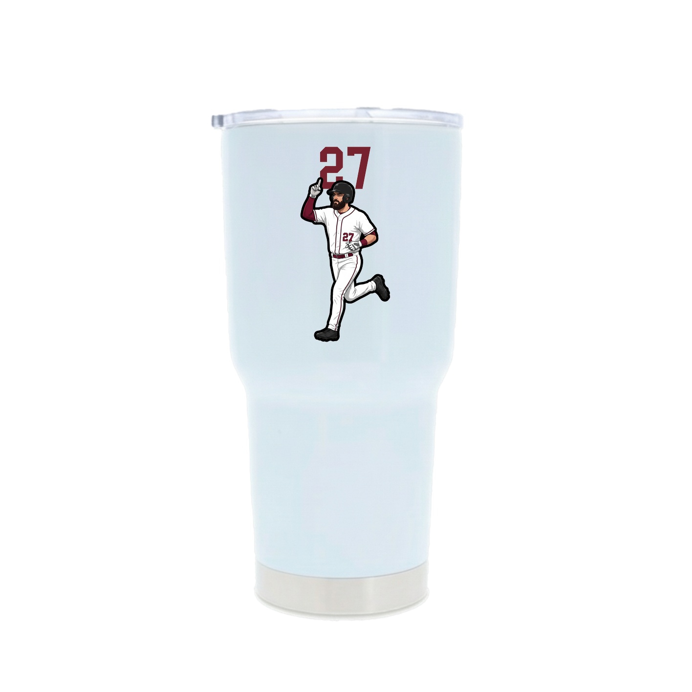 30oz Stainless Steel Tumbler — Number Top in White